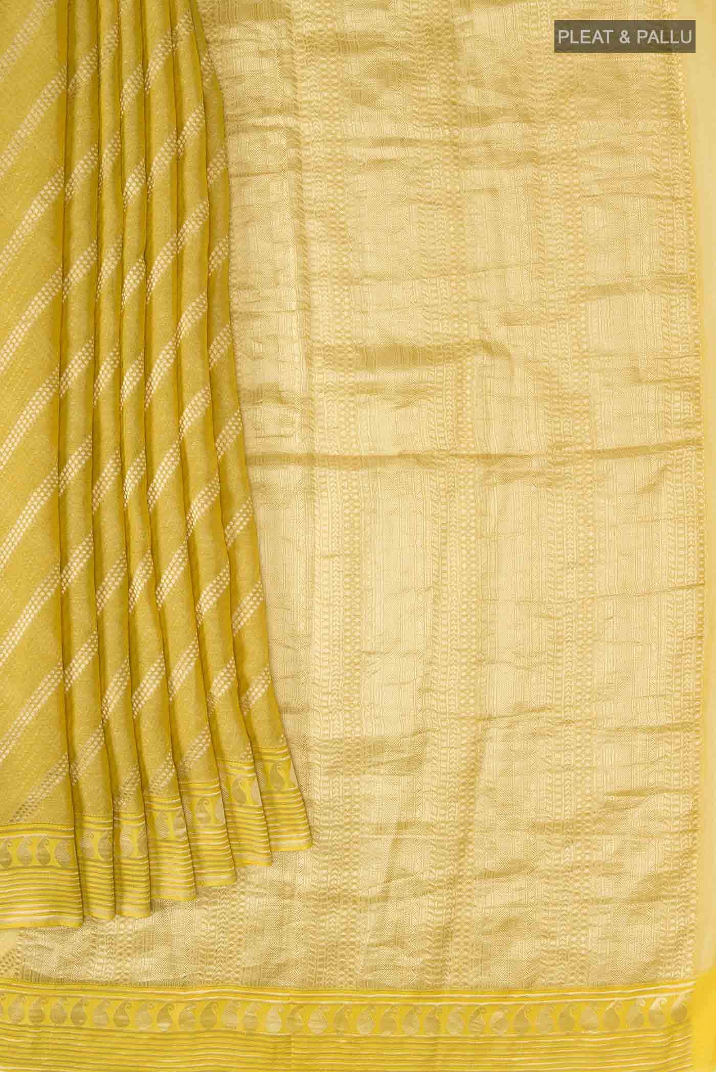 Yellow Mysore Georgette Saree