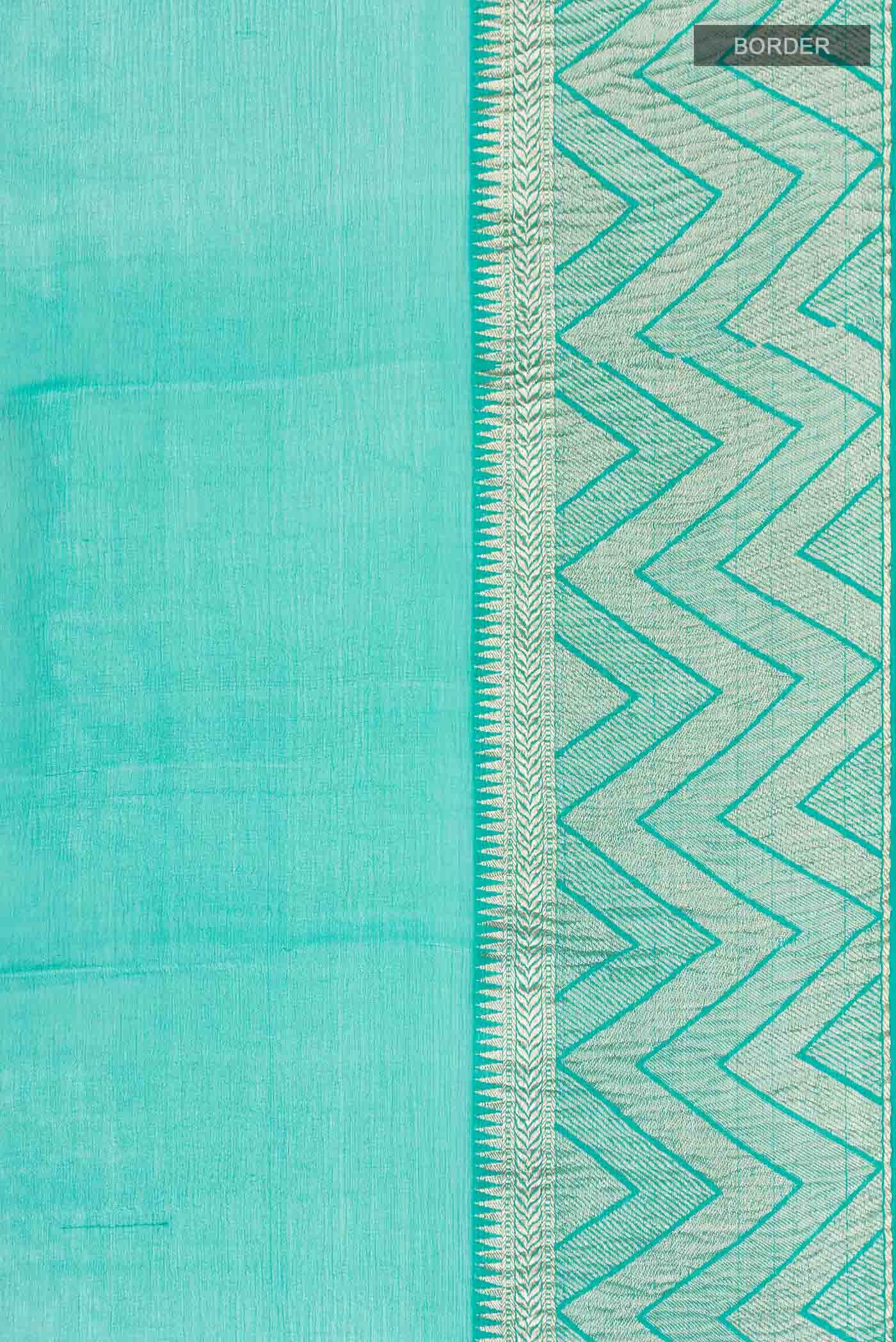 Turquoise Mysore Chiffon Saree