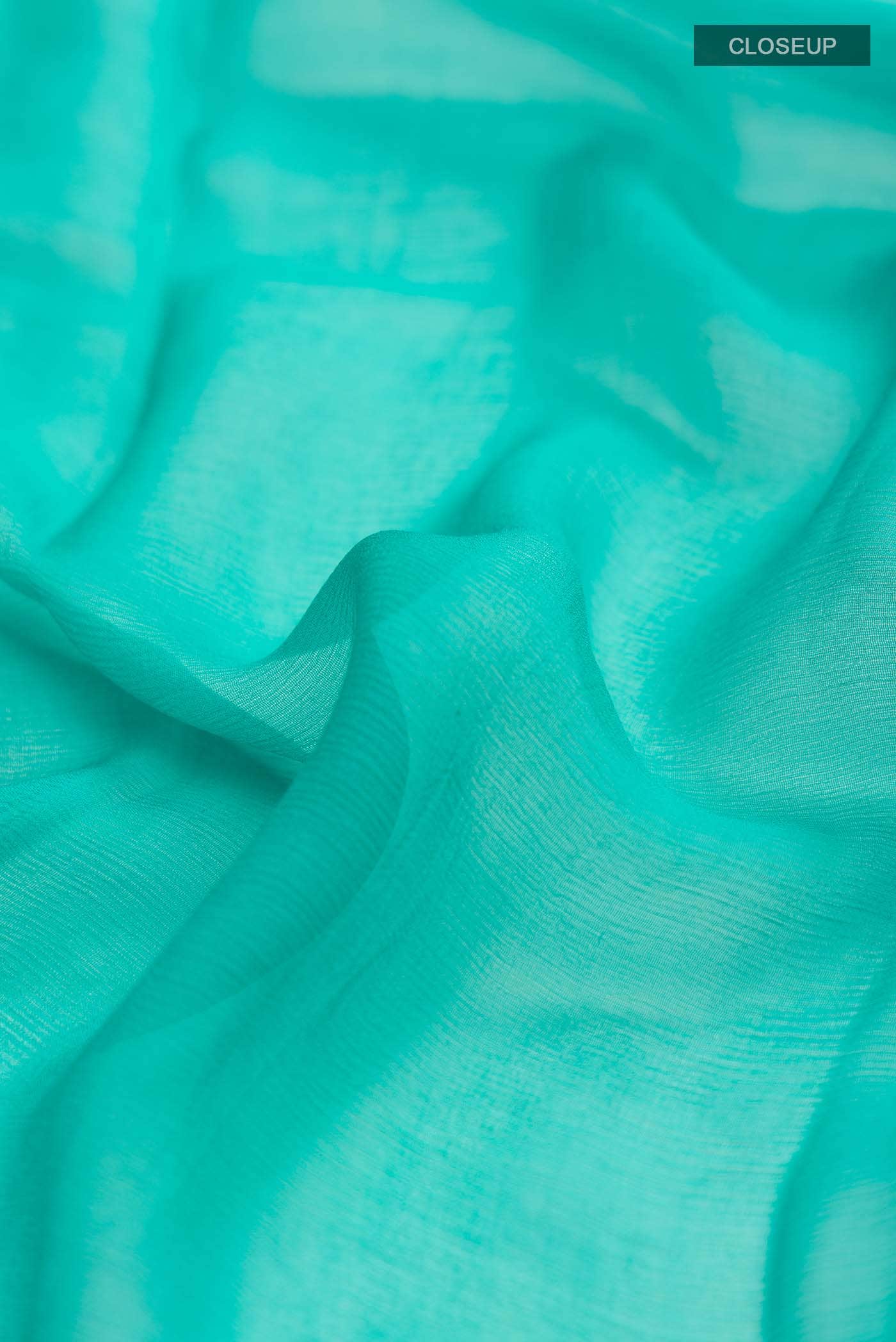 Turquoise Mysore Chiffon Saree