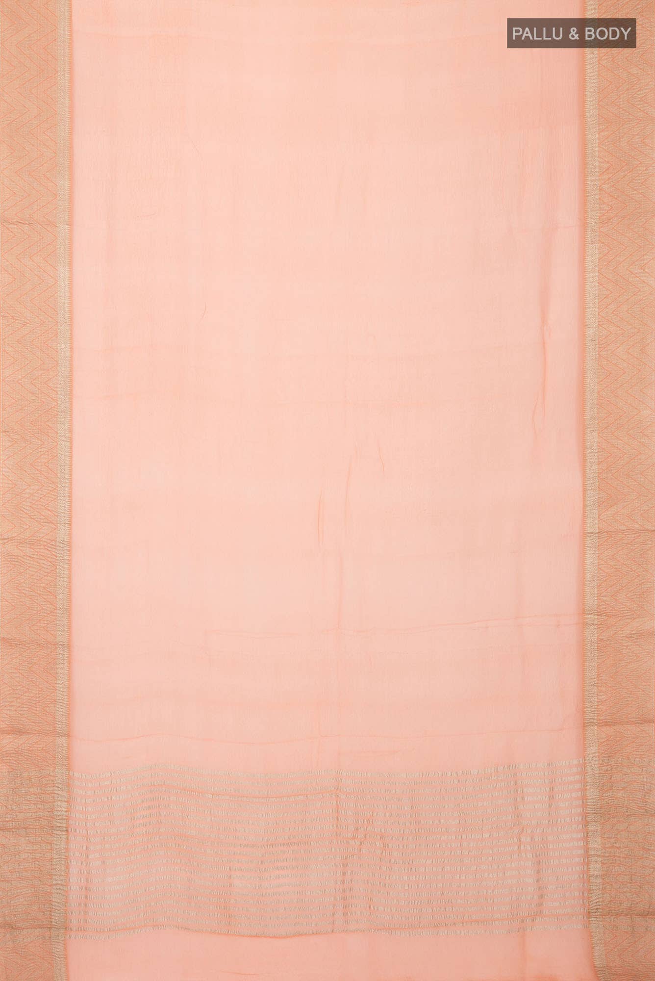 Peach Mysore Chiffon Saree
