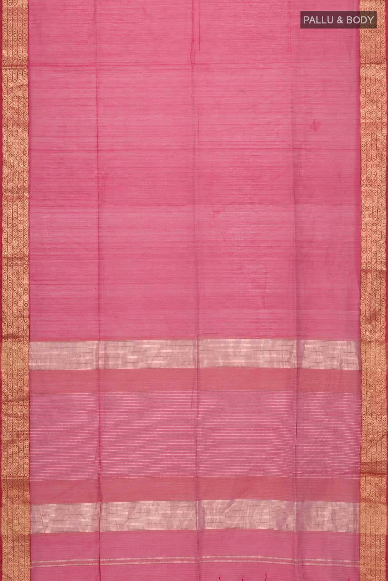 Pink Maheshwari Silk Cotton Saree