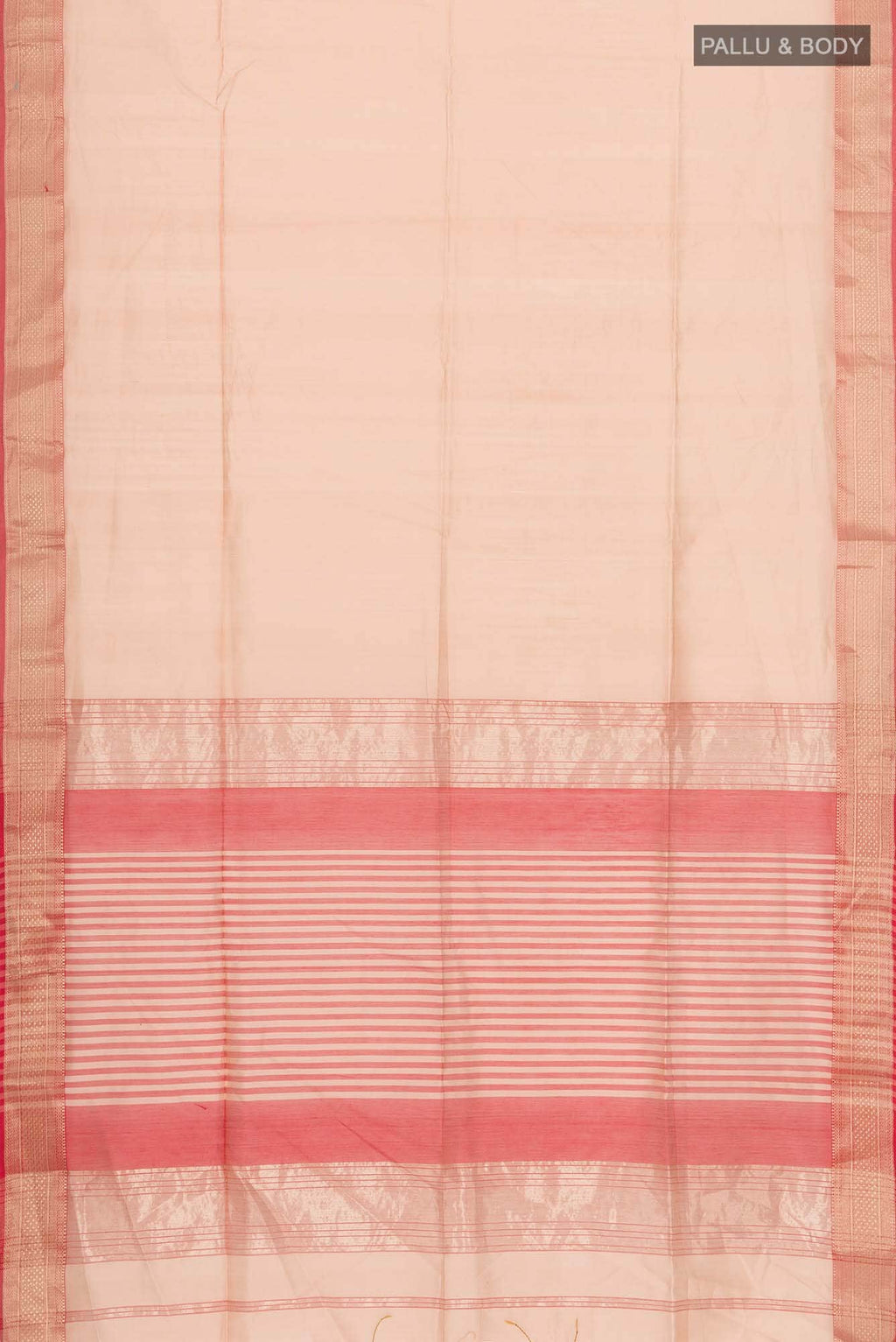 Peach Maheshwari Silk Cotton Saree