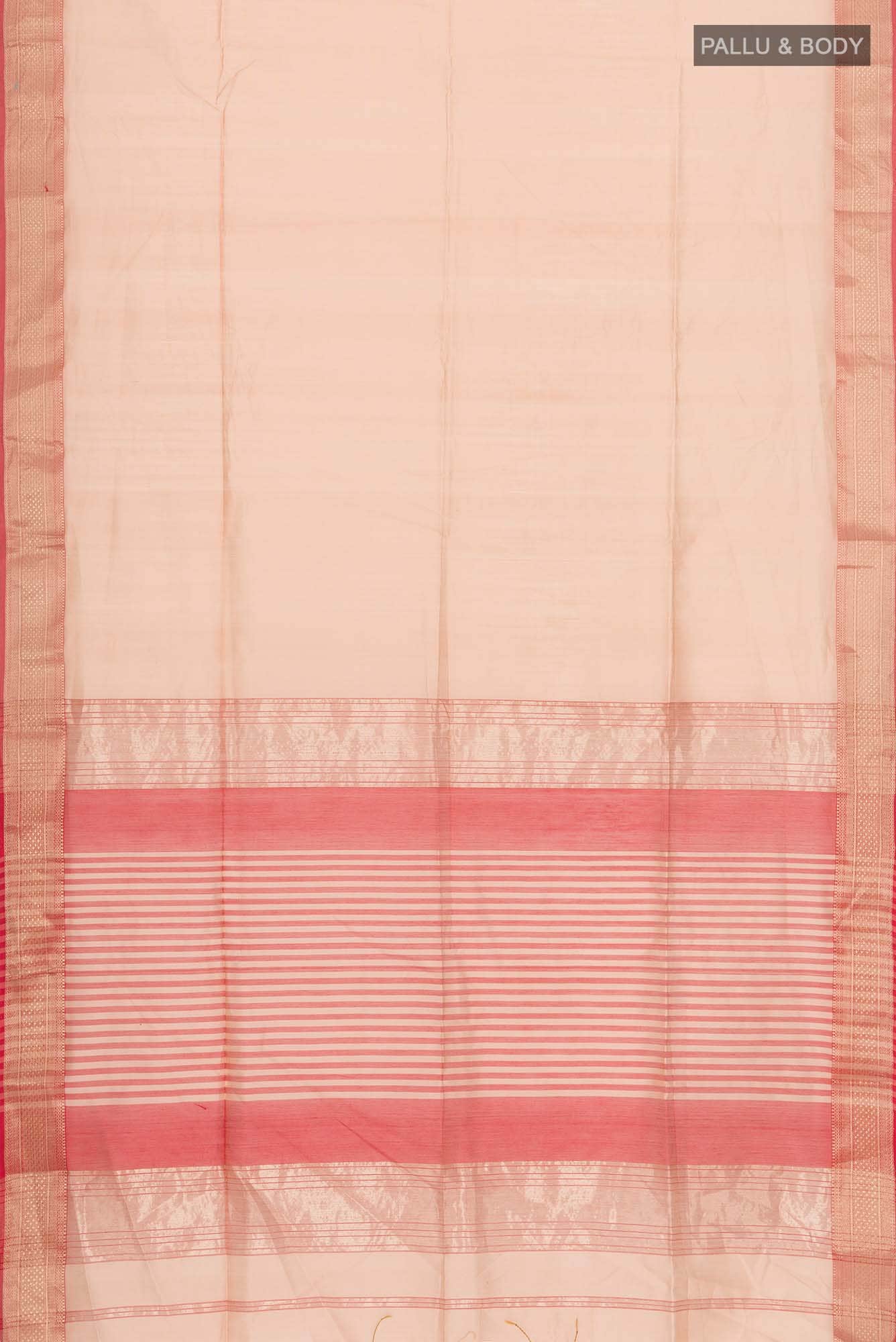 Peach Maheshwari Silk Cotton Saree