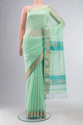 Mint Green Maheshwari Silk Cotton Saree