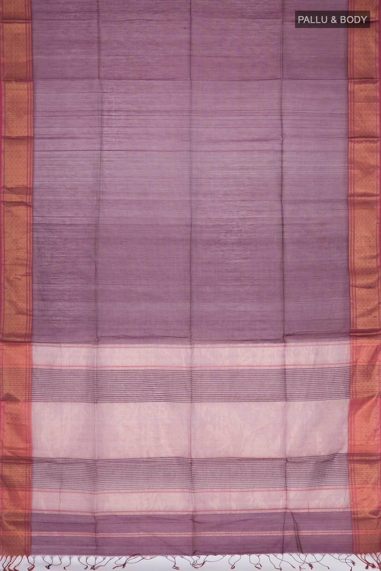 Maroon Maheshwari Silk Cotton Saree
