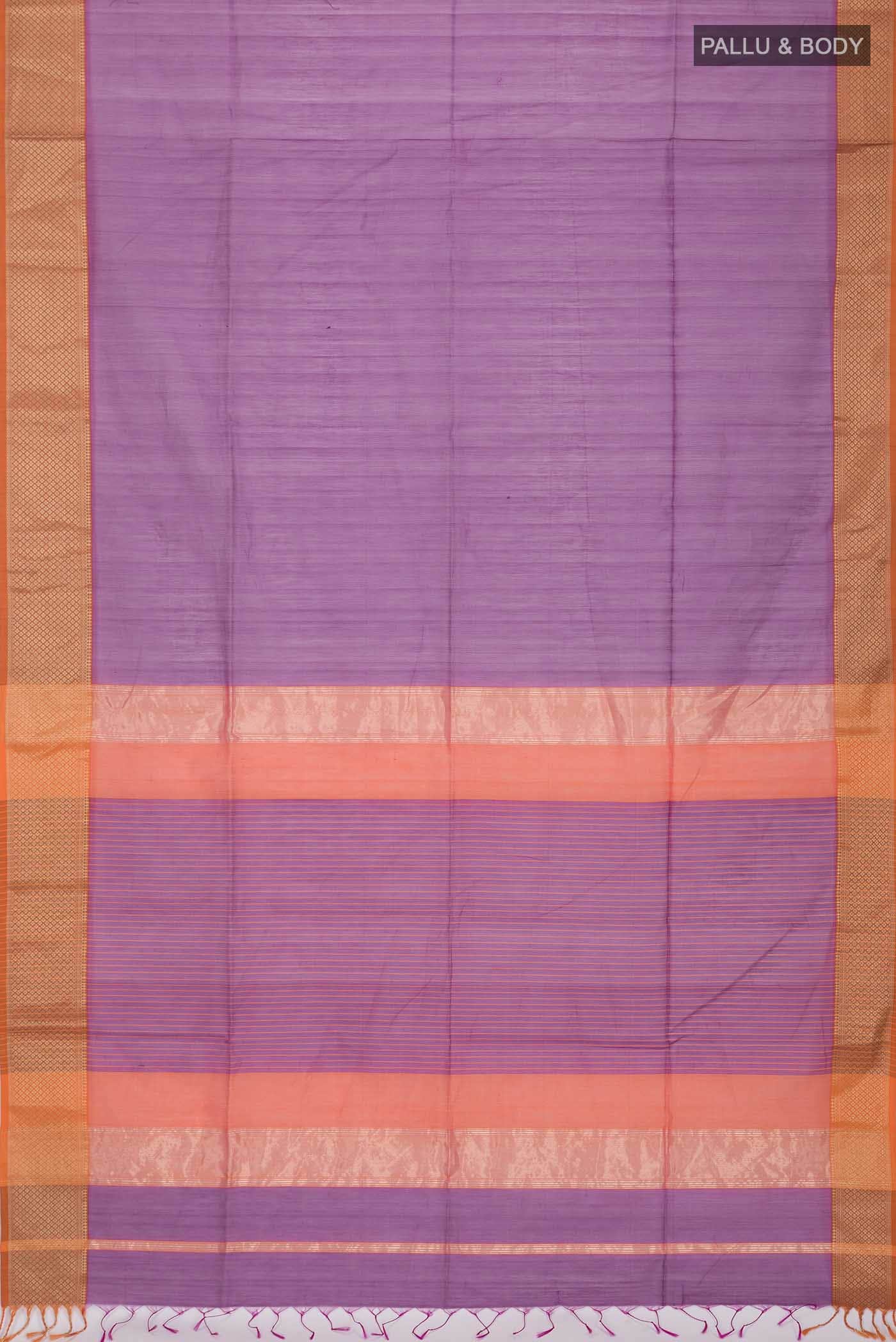 Purple Maheshwari Silk Cotton Saree
