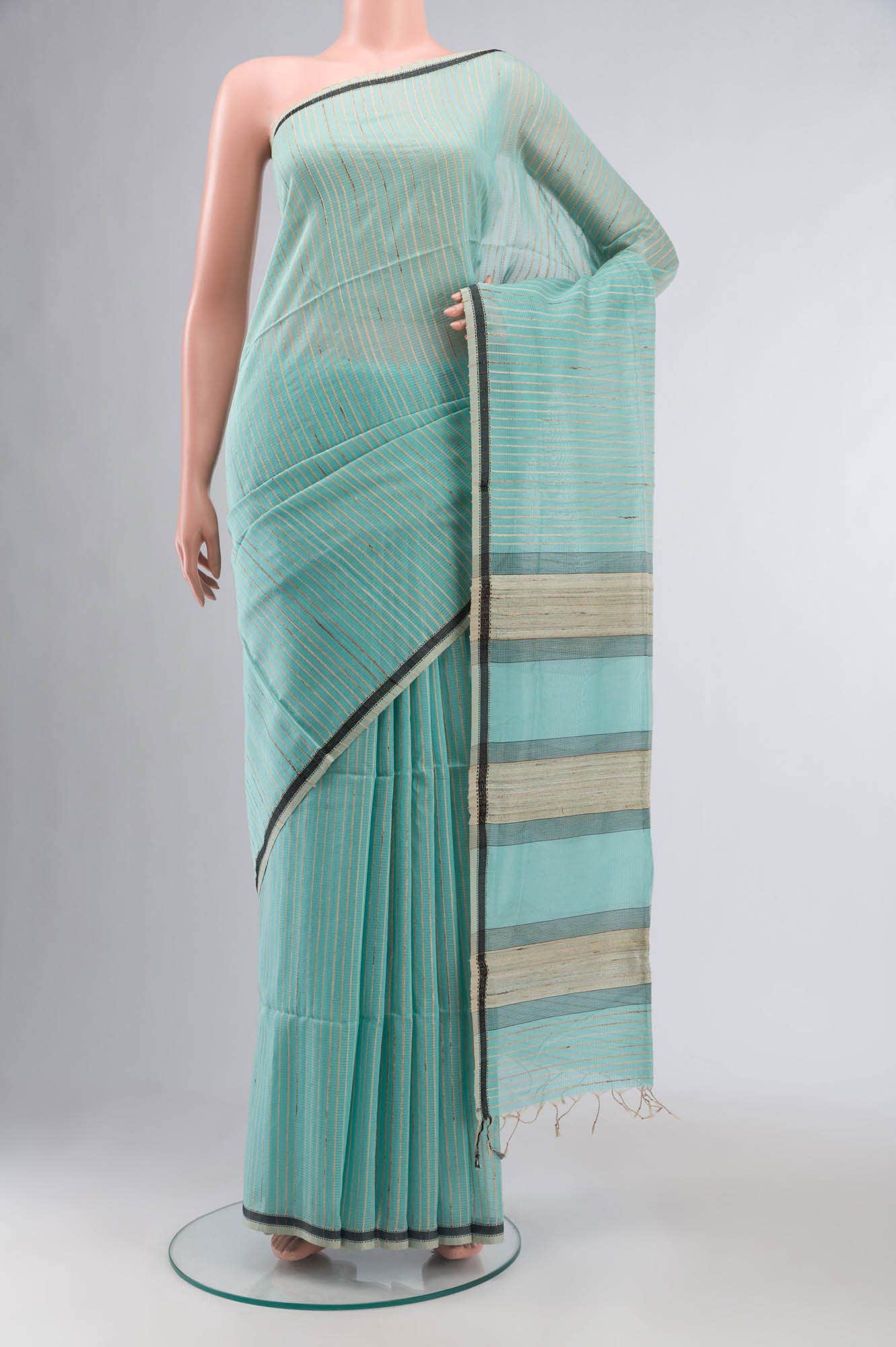 Blue Maheshwari Silk Cotton Saree