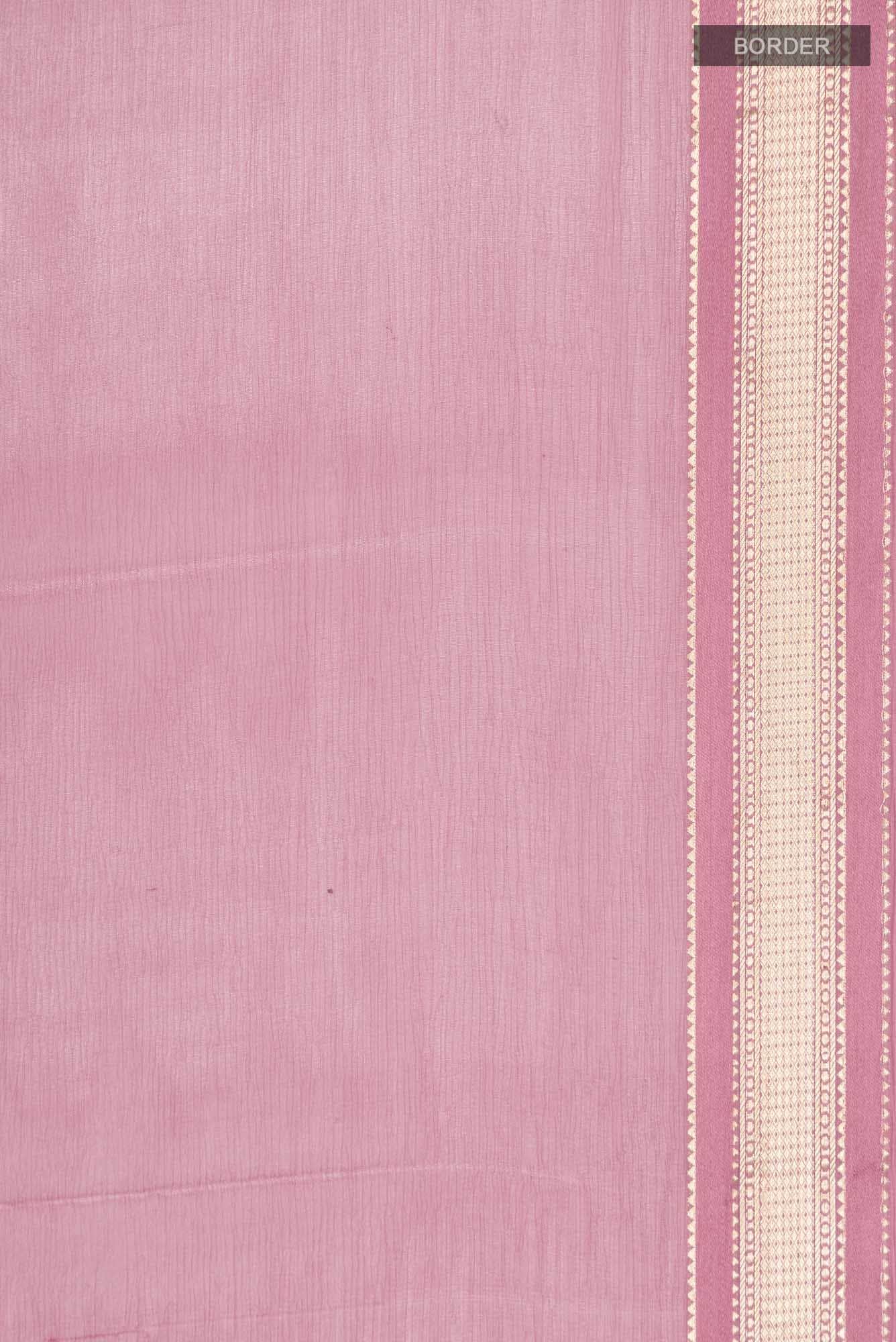 Pink Mysore Chiffon Saree
