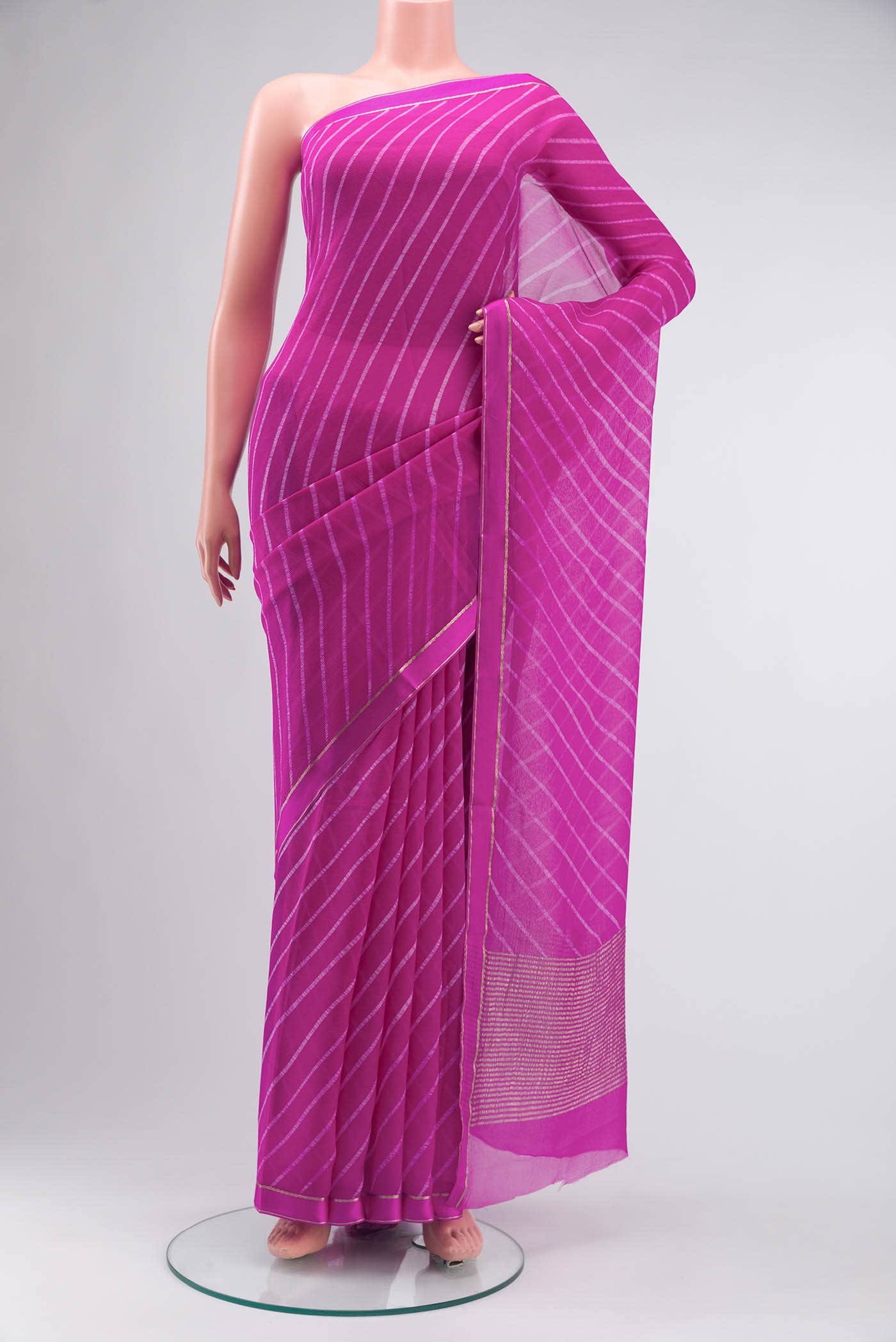 Pink Mysore Chiffon Saree