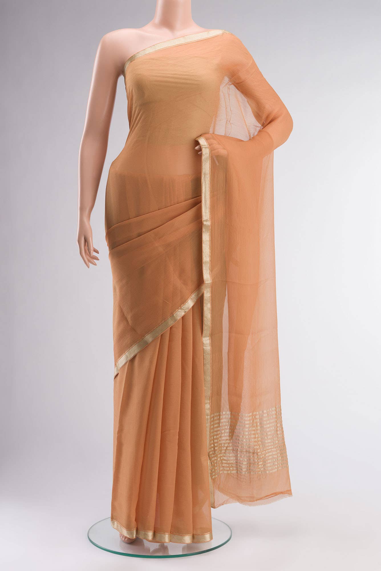 Orange Mysore Chiffon Saree