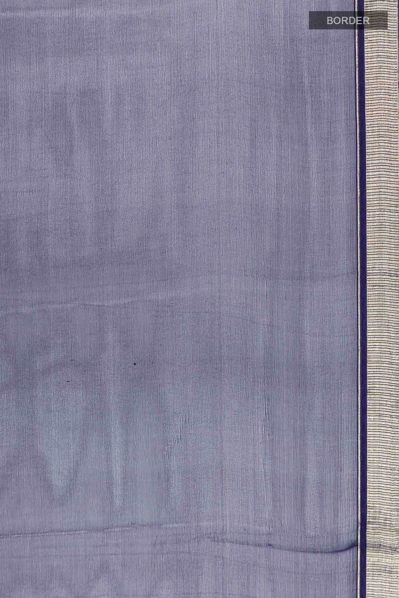 Navy Blue Mysore Chiffon Saree