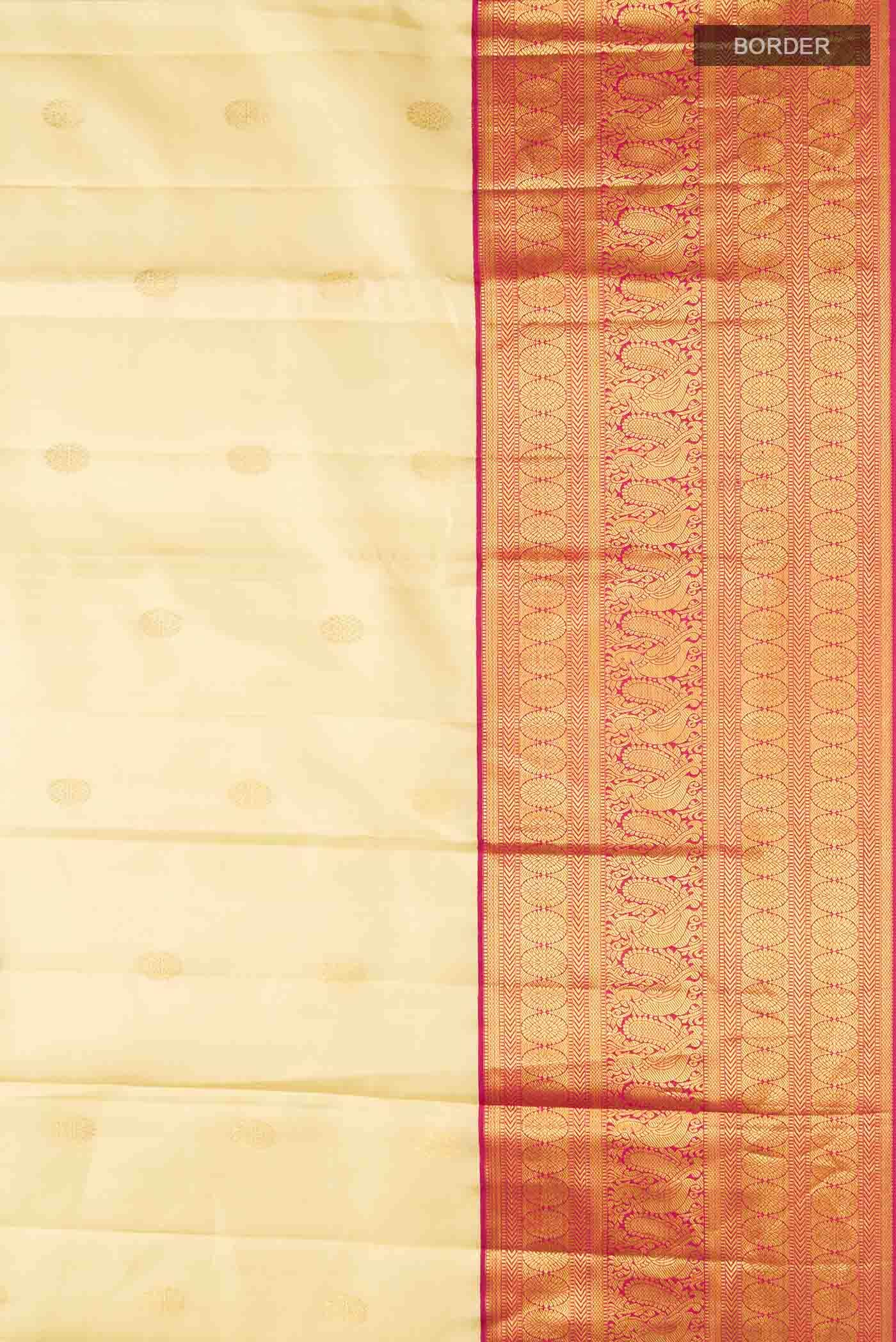 Cream Kanchipuram Silk Saree