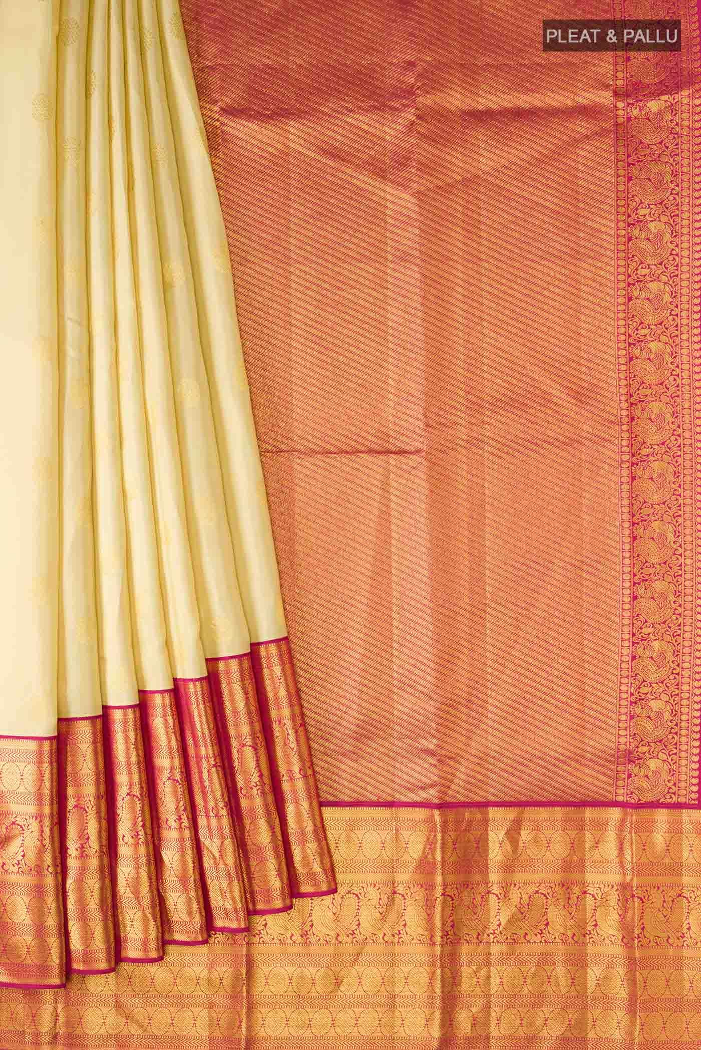 Cream Kanchipuram Silk Saree