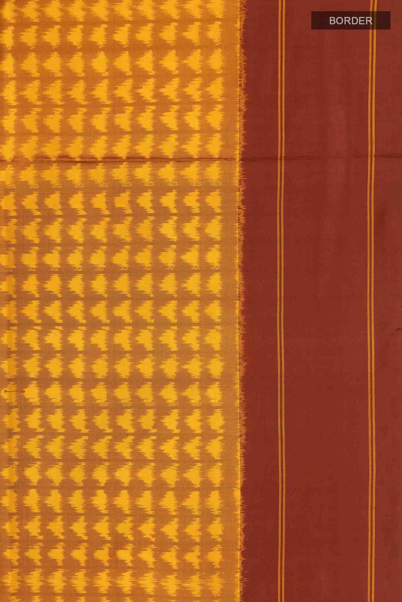 Mustard Pochampally Silk Saree
