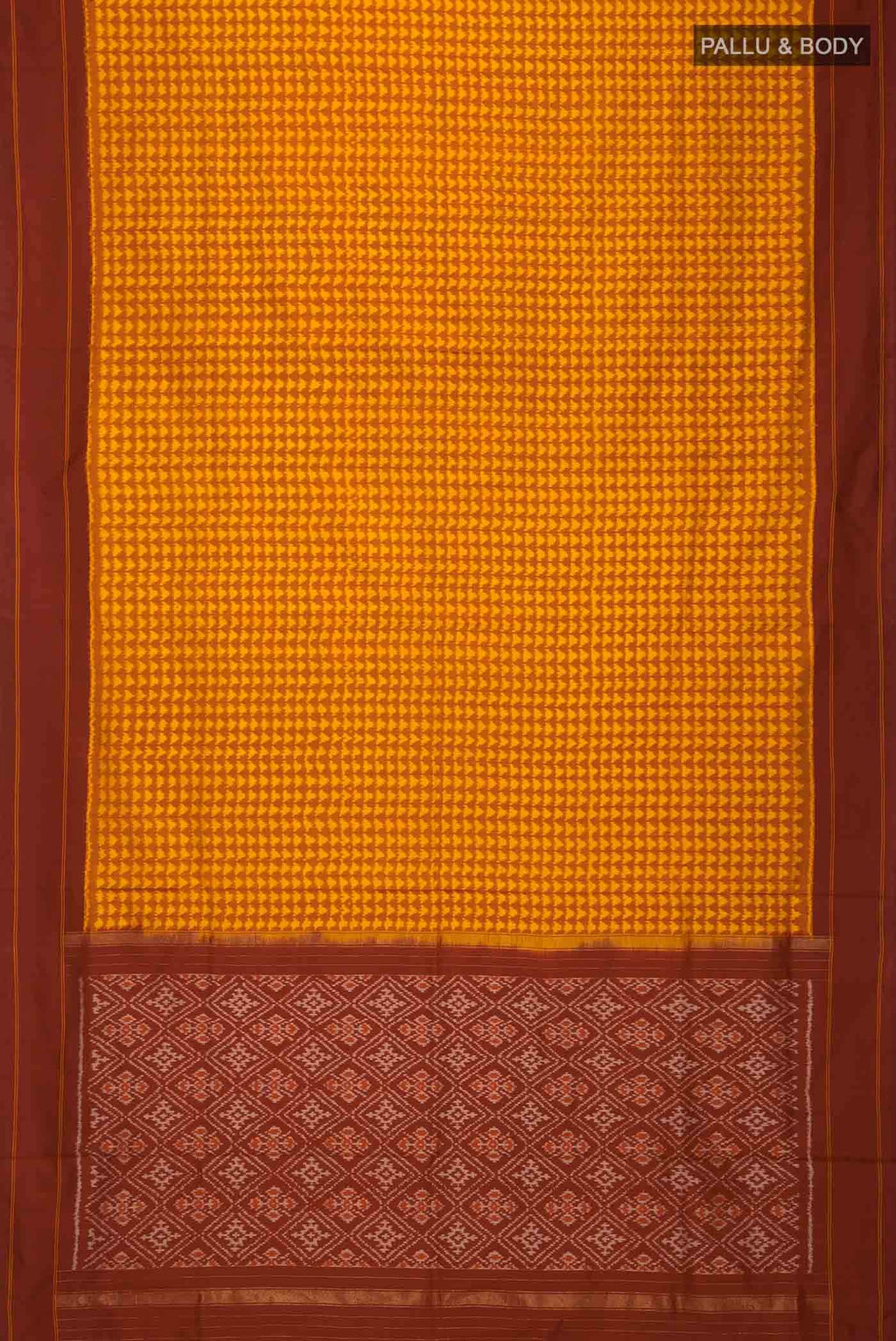 Mustard Pochampally Silk Saree