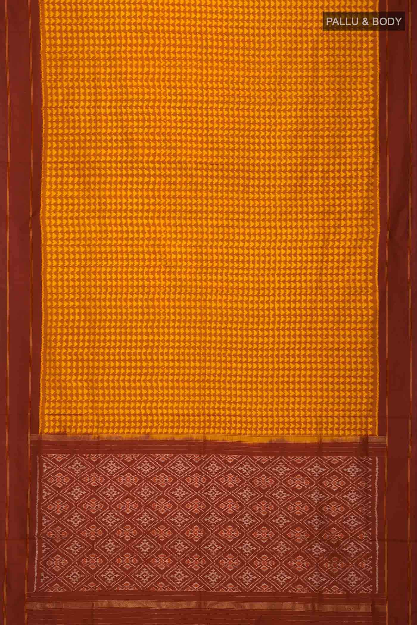 Mustard Pochampally Silk Saree