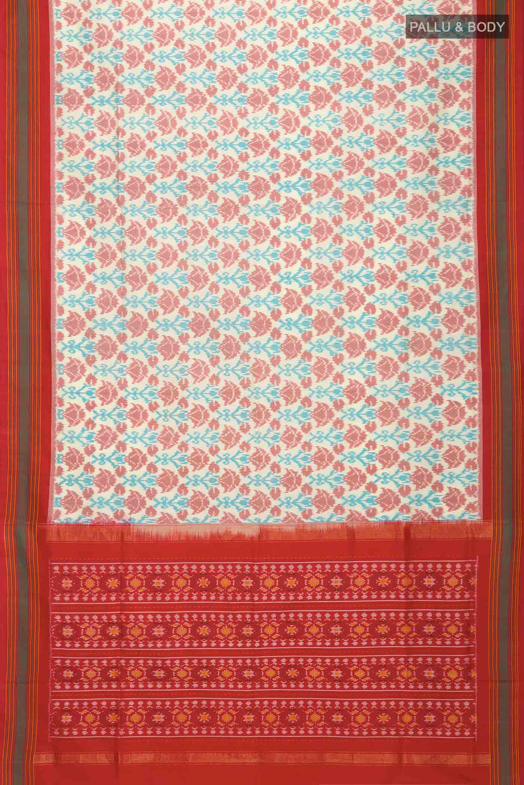 Cream Pochampally Silk Saree