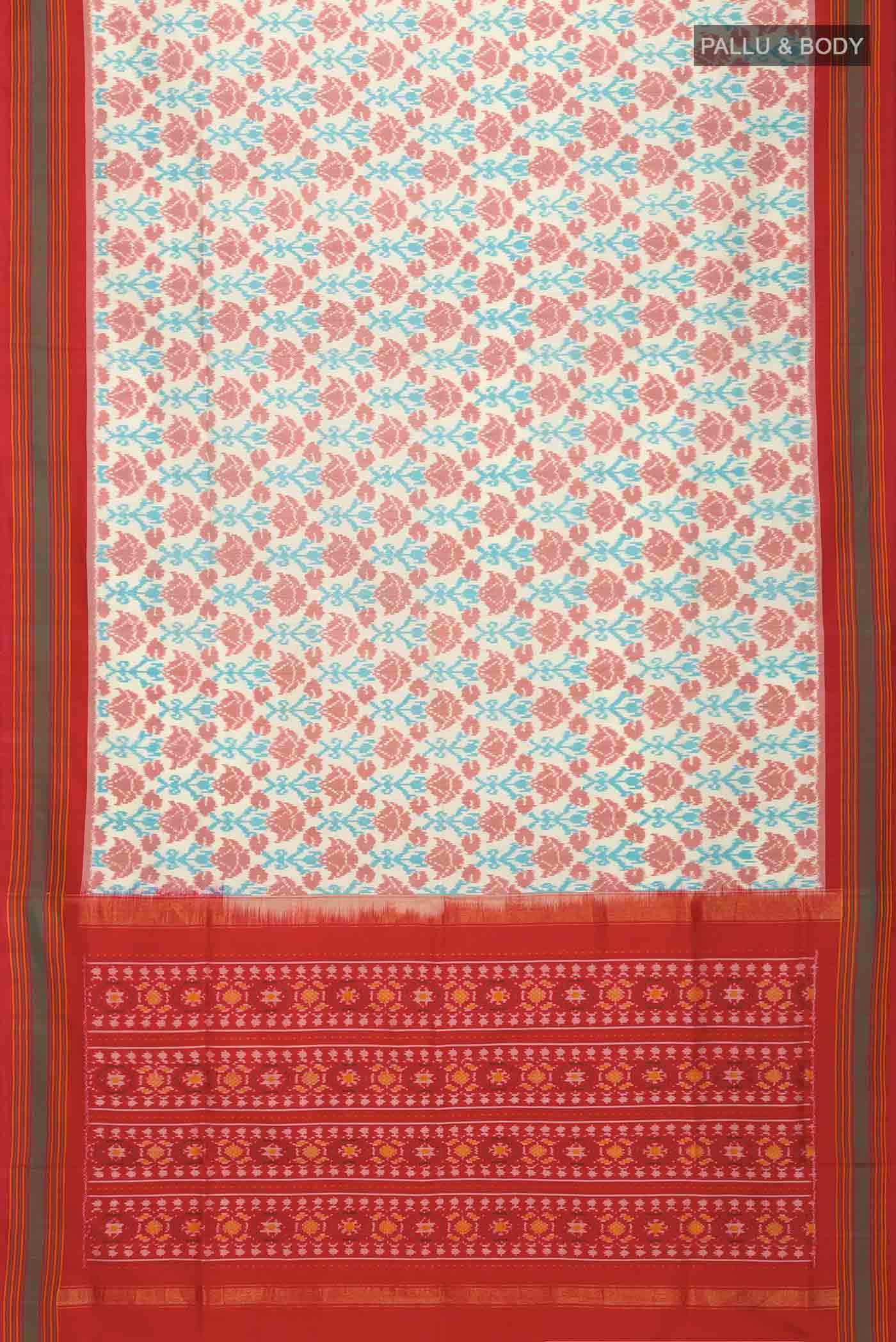 Cream Pochampally Silk Saree