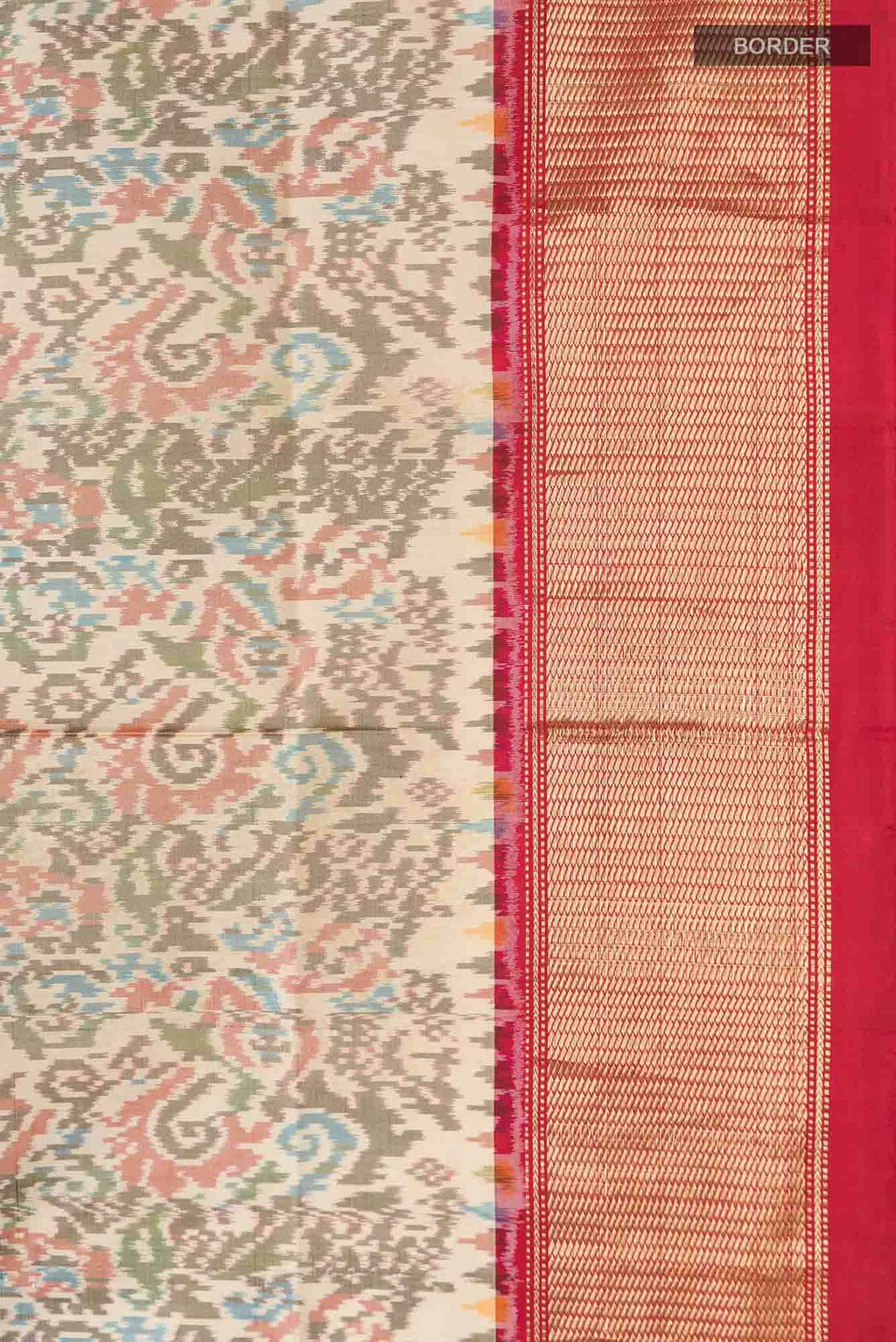 Beige Pochampally Silk Saree
