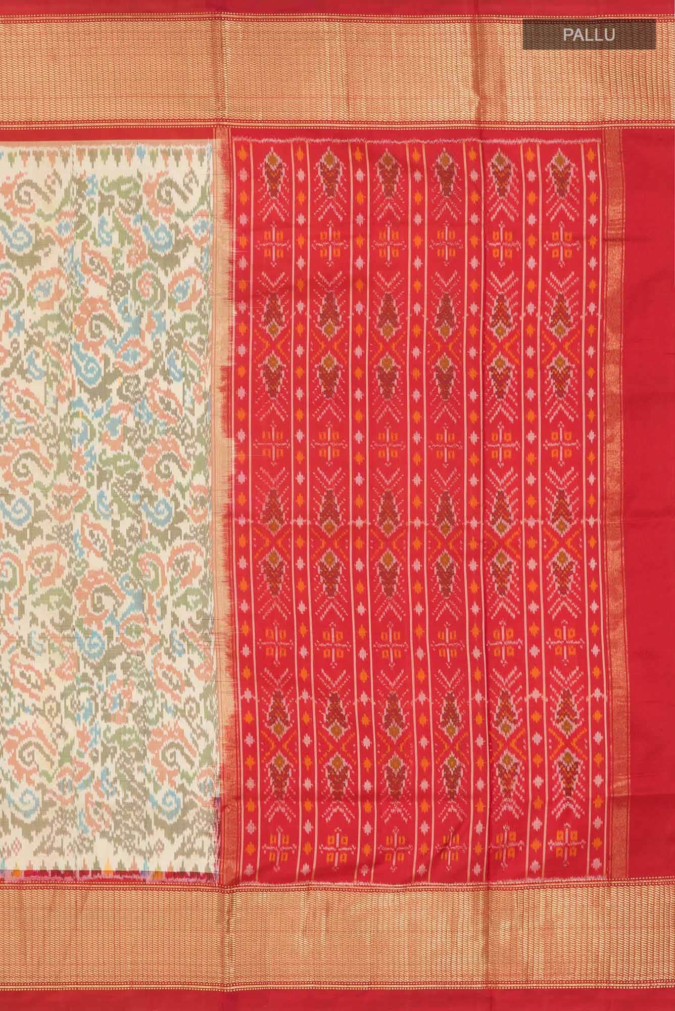 Beige Pochampally Silk Saree