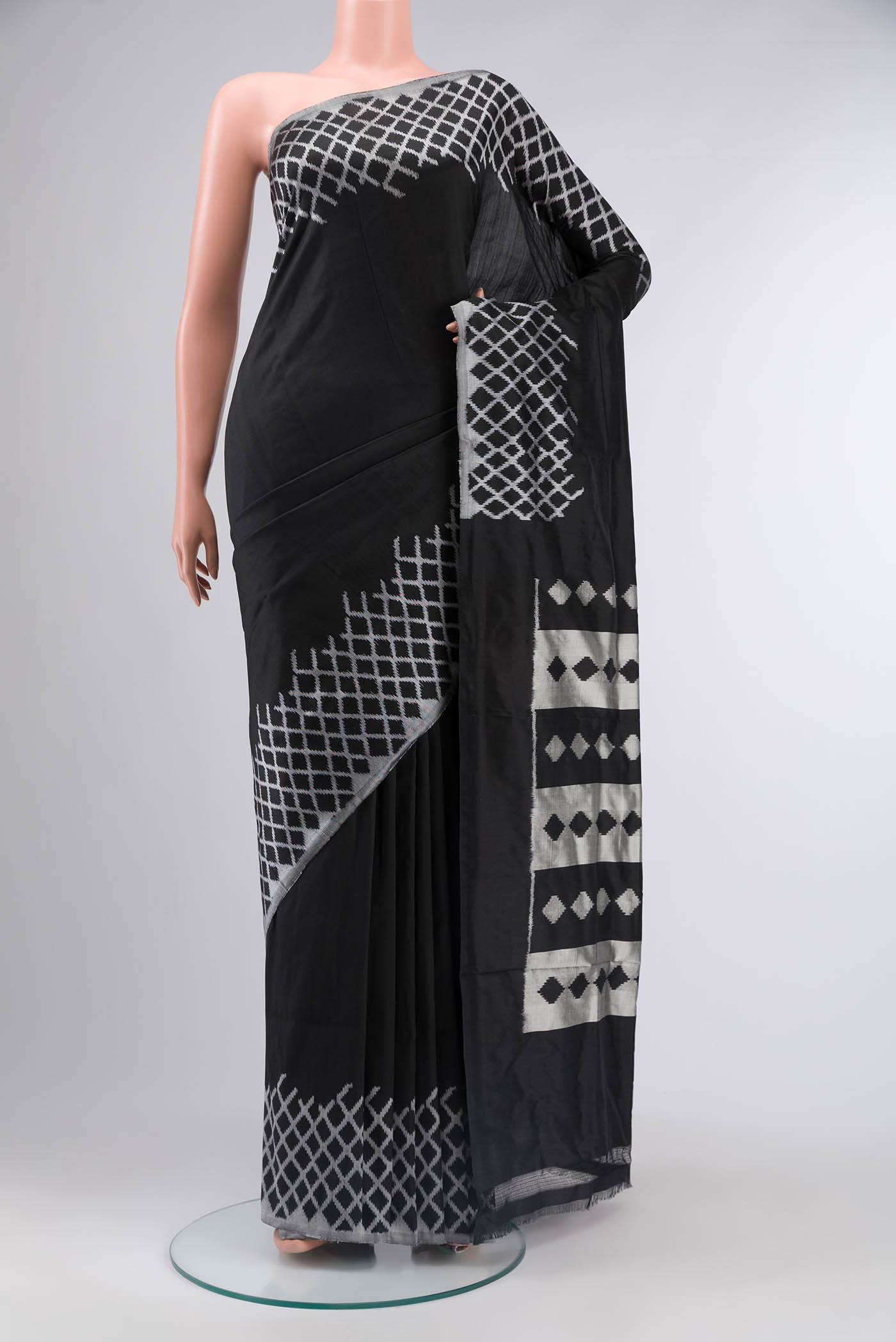 Black Pochampally Silk Saree