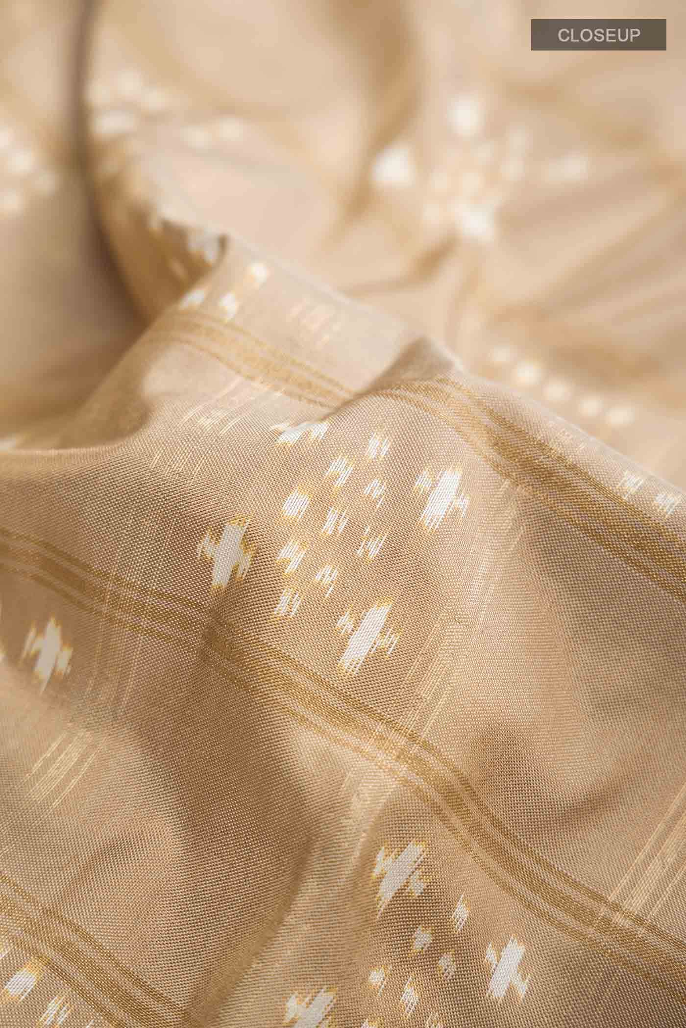 Beige Pochampally Silk Saree