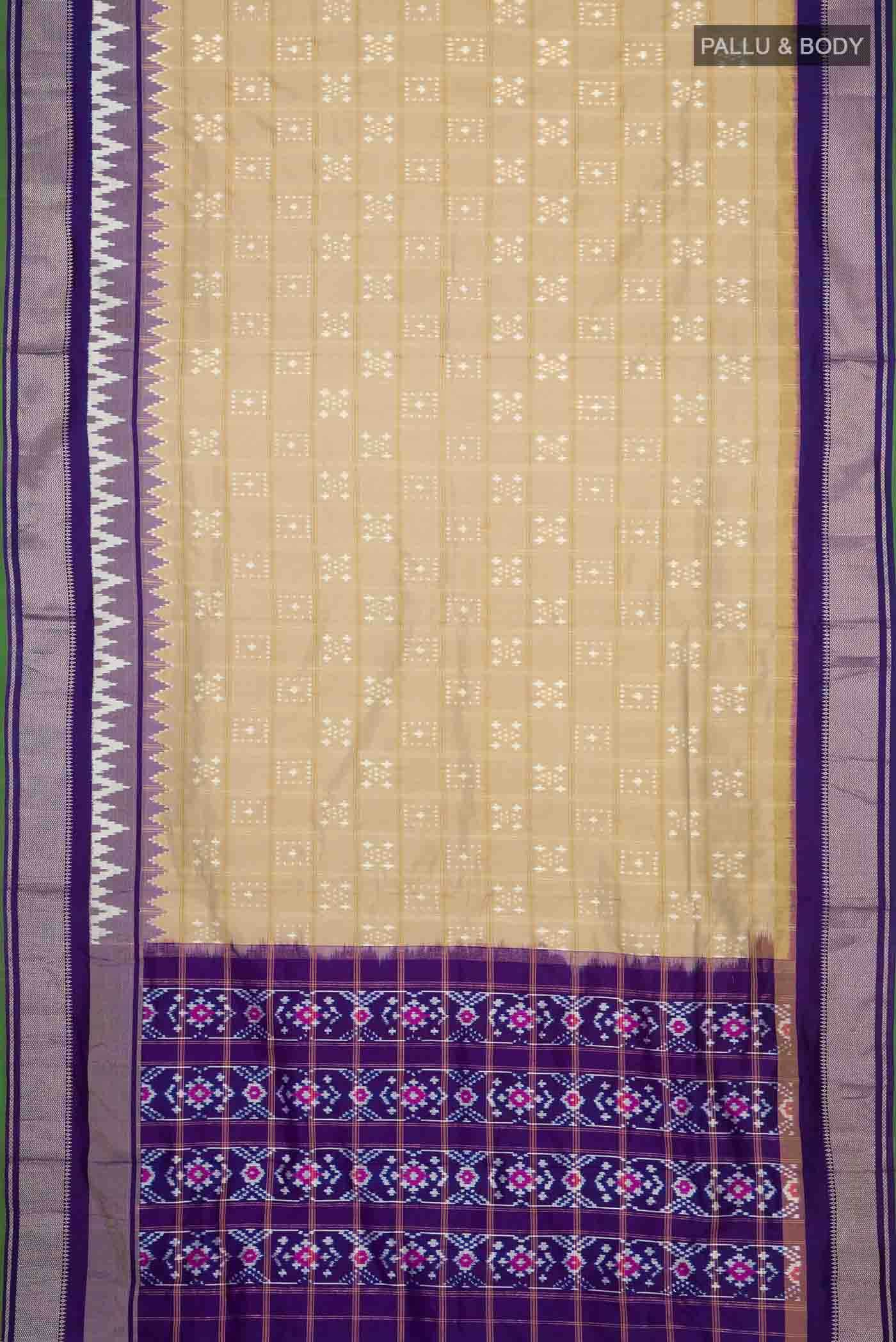 Beige Pochampally Silk Saree
