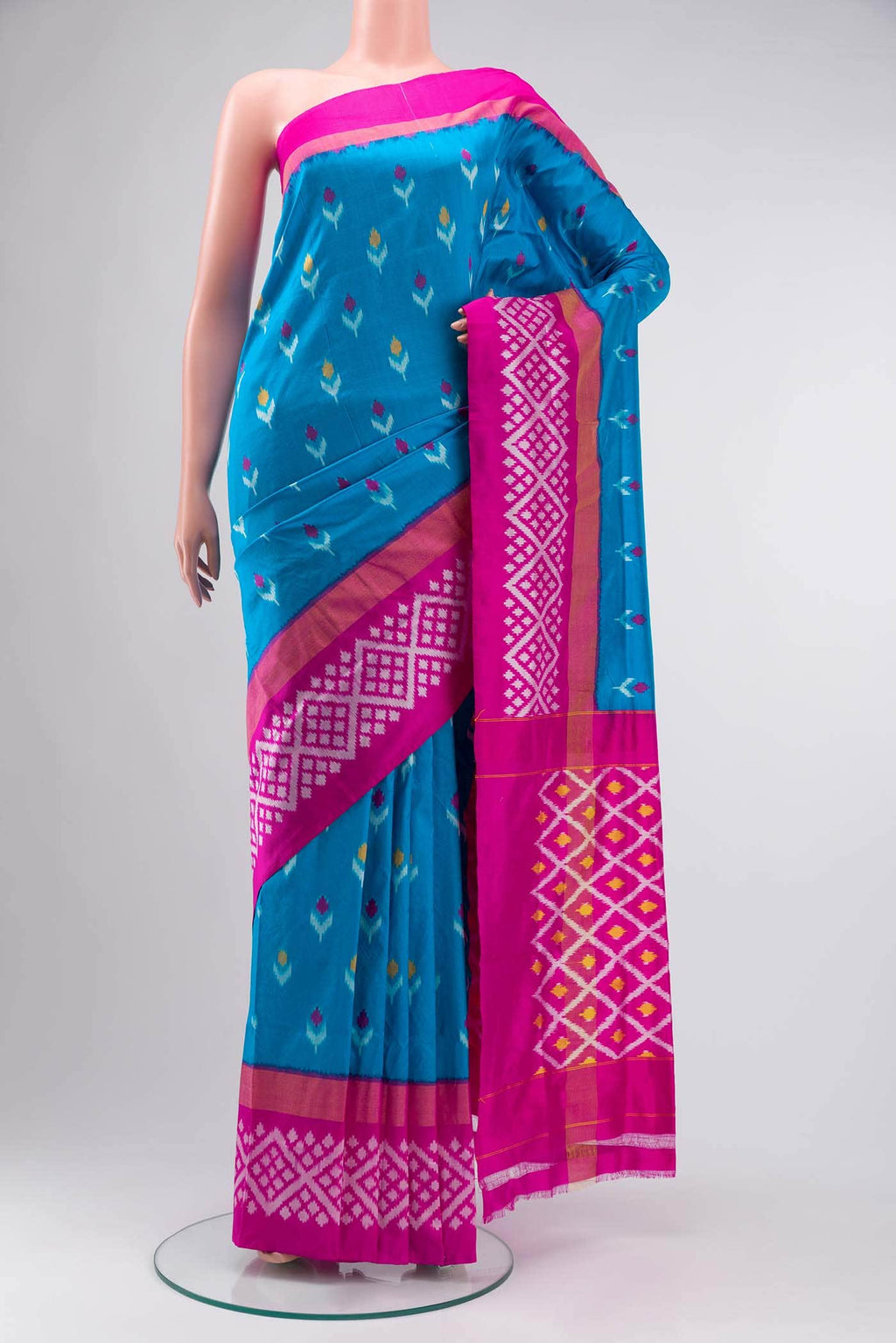 Blue Pochampally Silk Saree