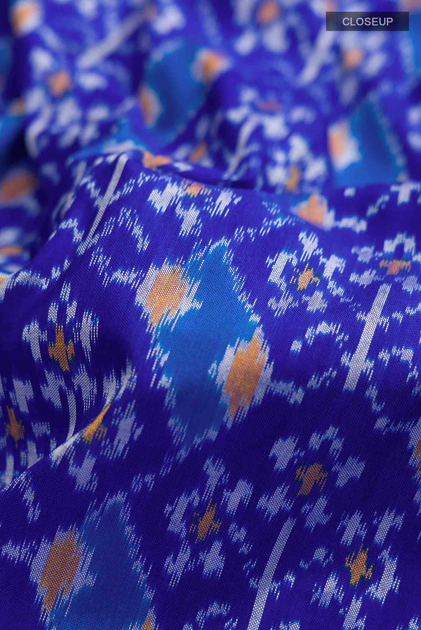 Blue Pochampally Silk Saree