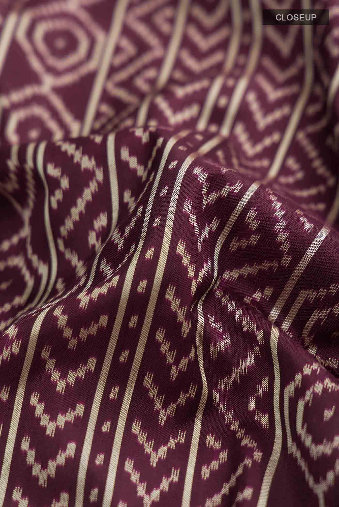 Brown Pochampally Silk Saree