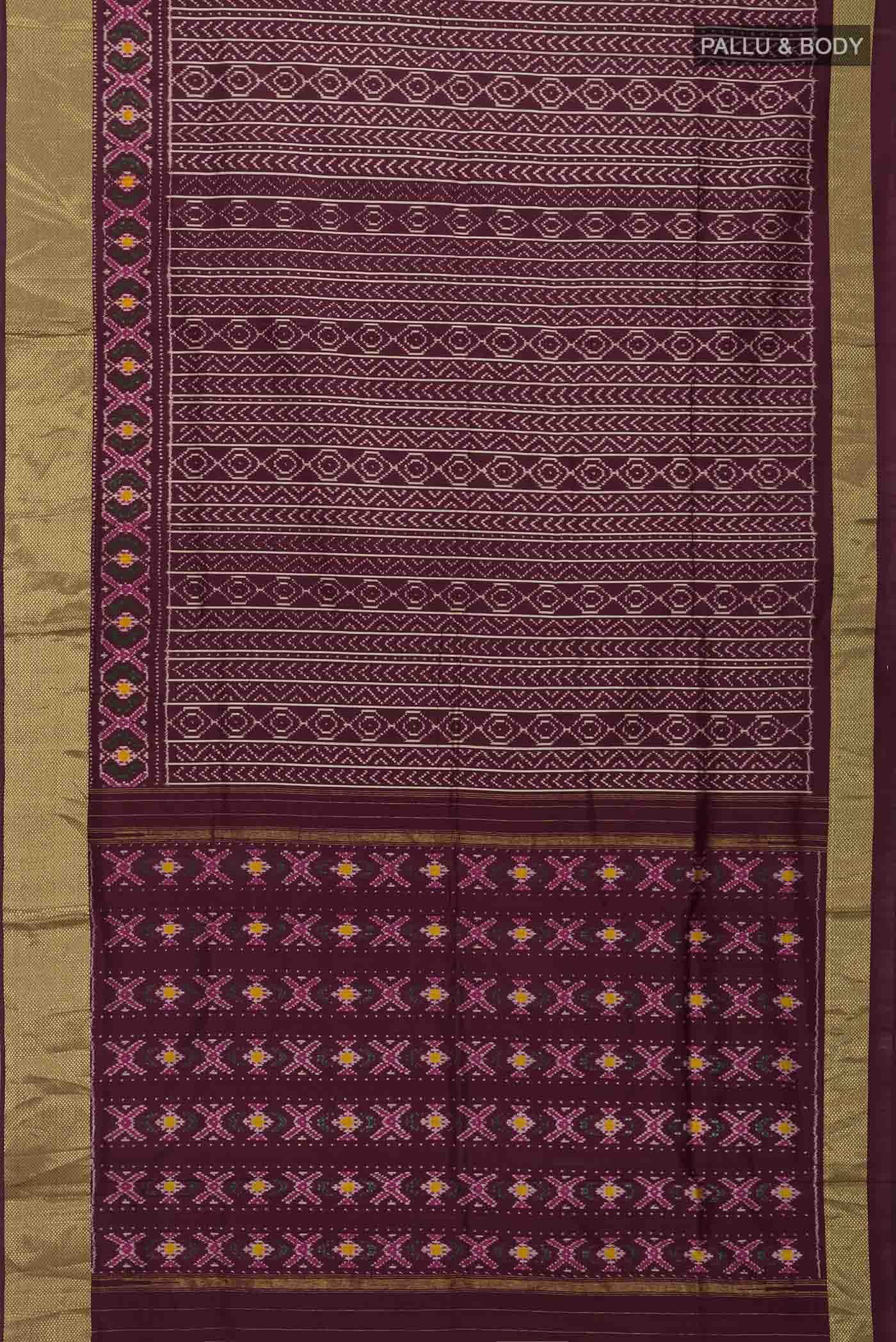 Brown Pochampally Silk Saree