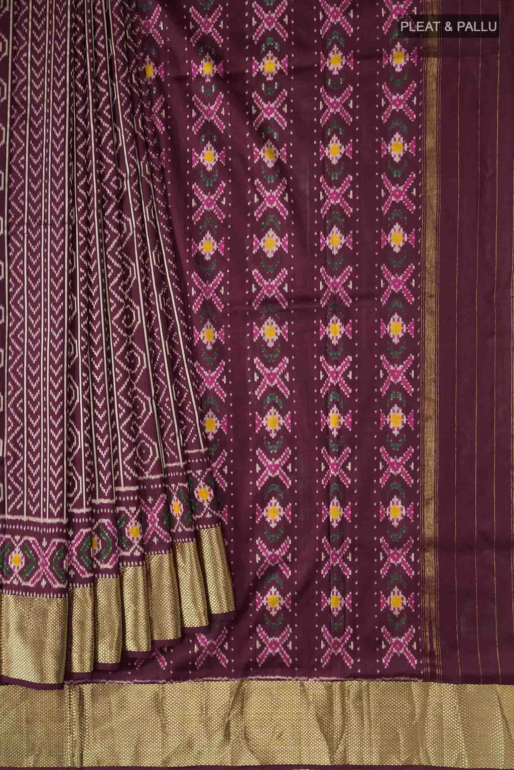 Brown Pochampally Silk Saree
