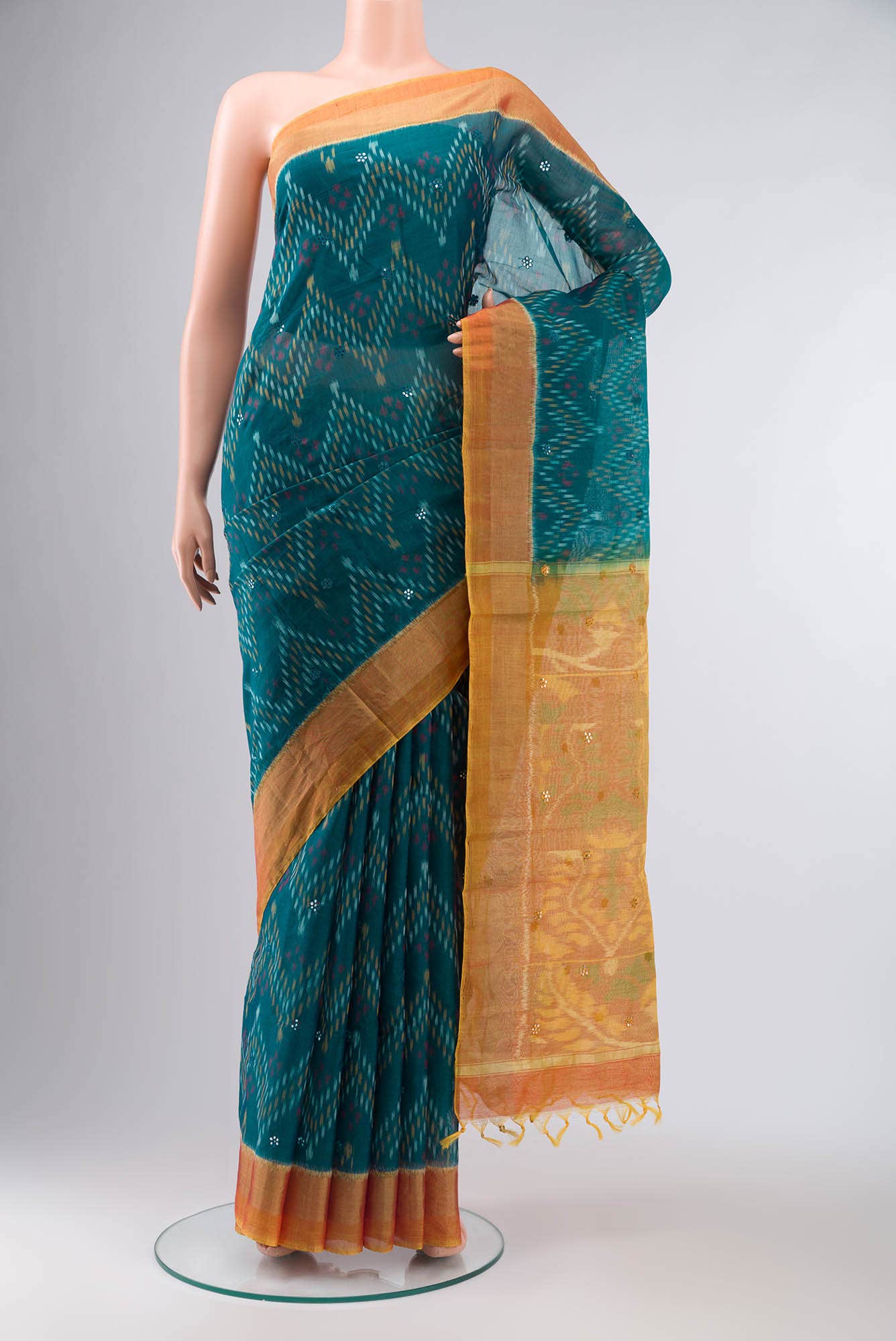 Green Silk Cotton Saree