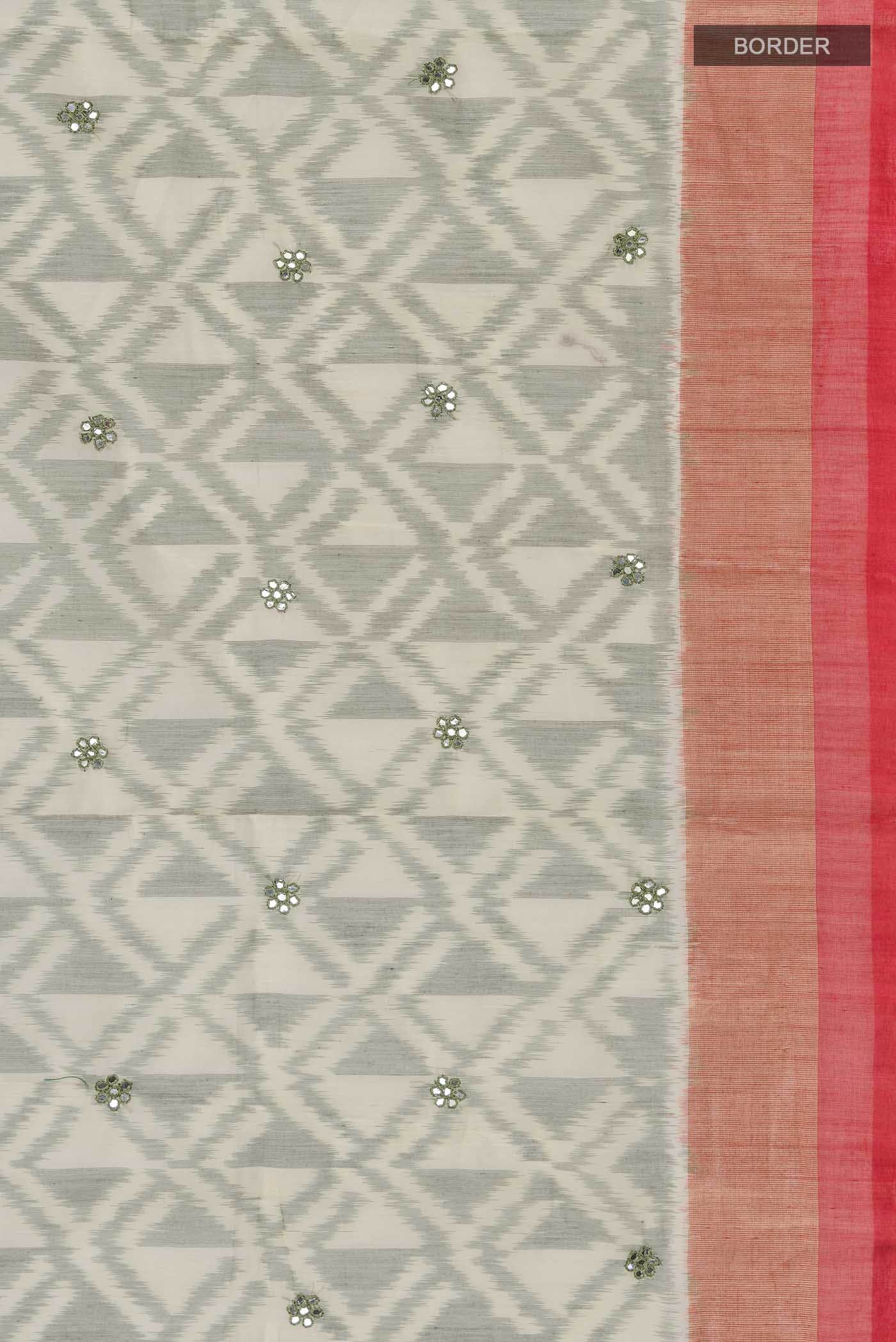 Beige Silk Cotton Saree