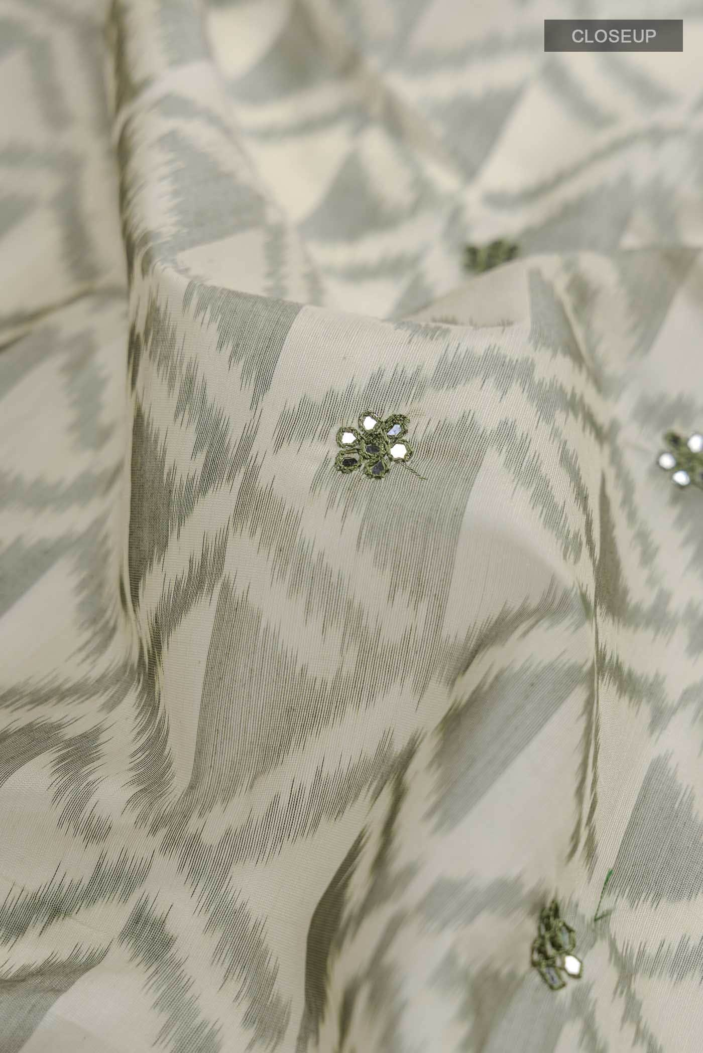 Beige Silk Cotton Saree