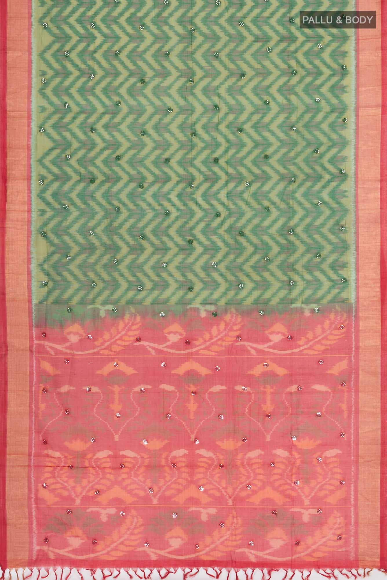 Green Silk Cotton Saree