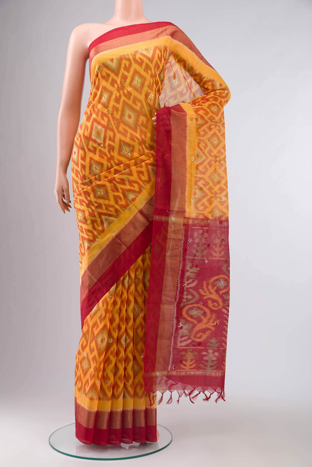 Yellow Silk Cotton Saree