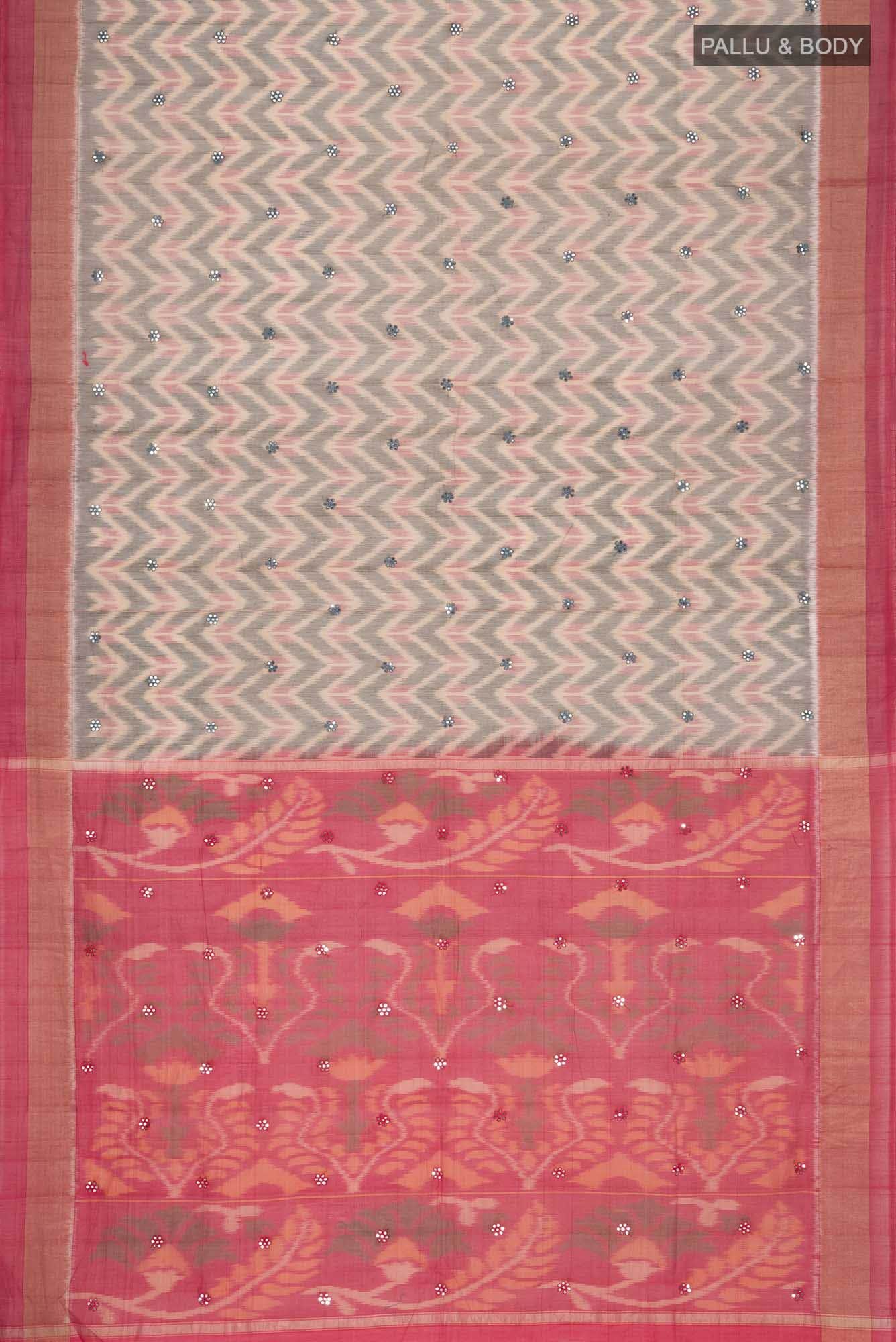 Grey Silk Cotton Saree