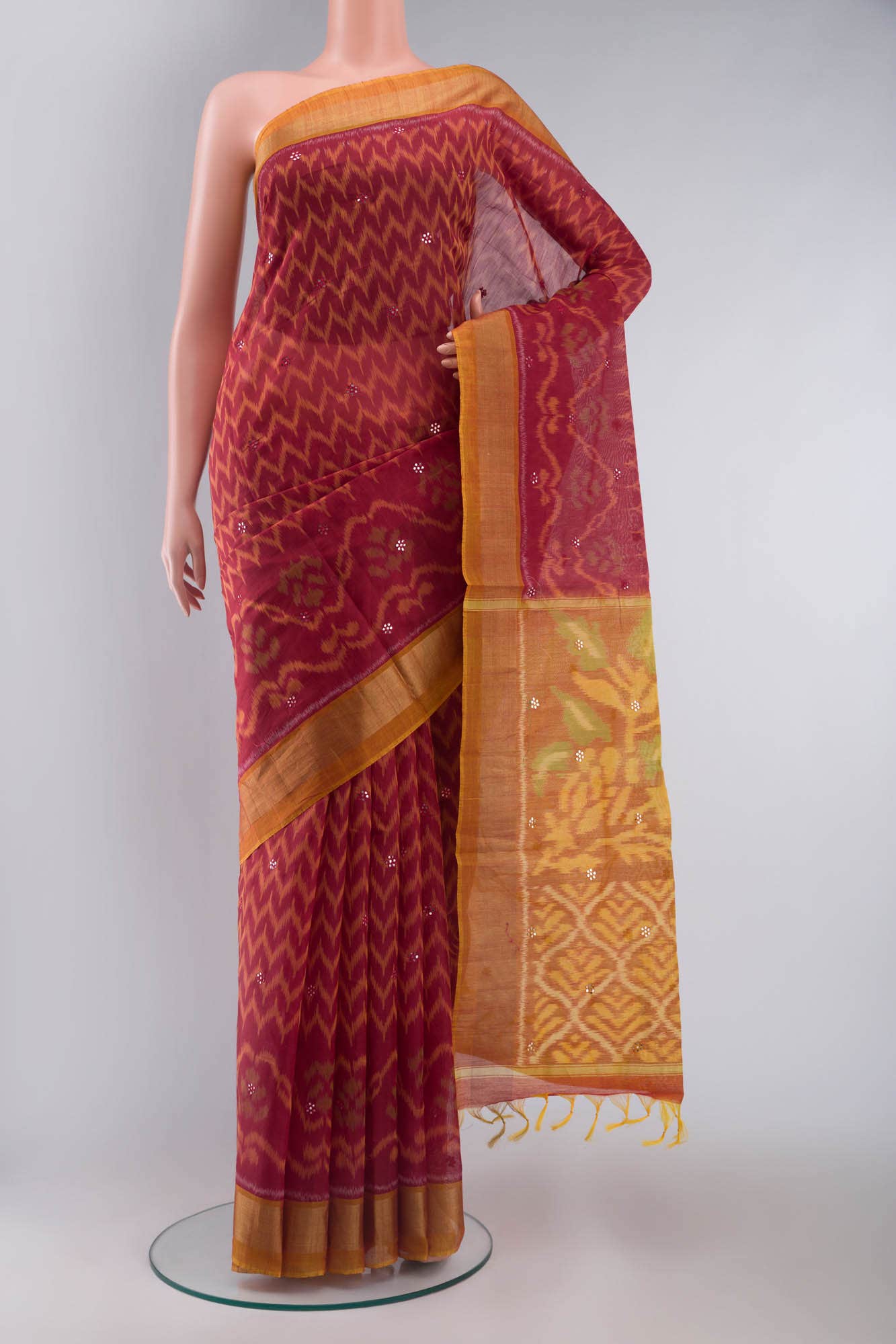 Red Silk Cotton Saree