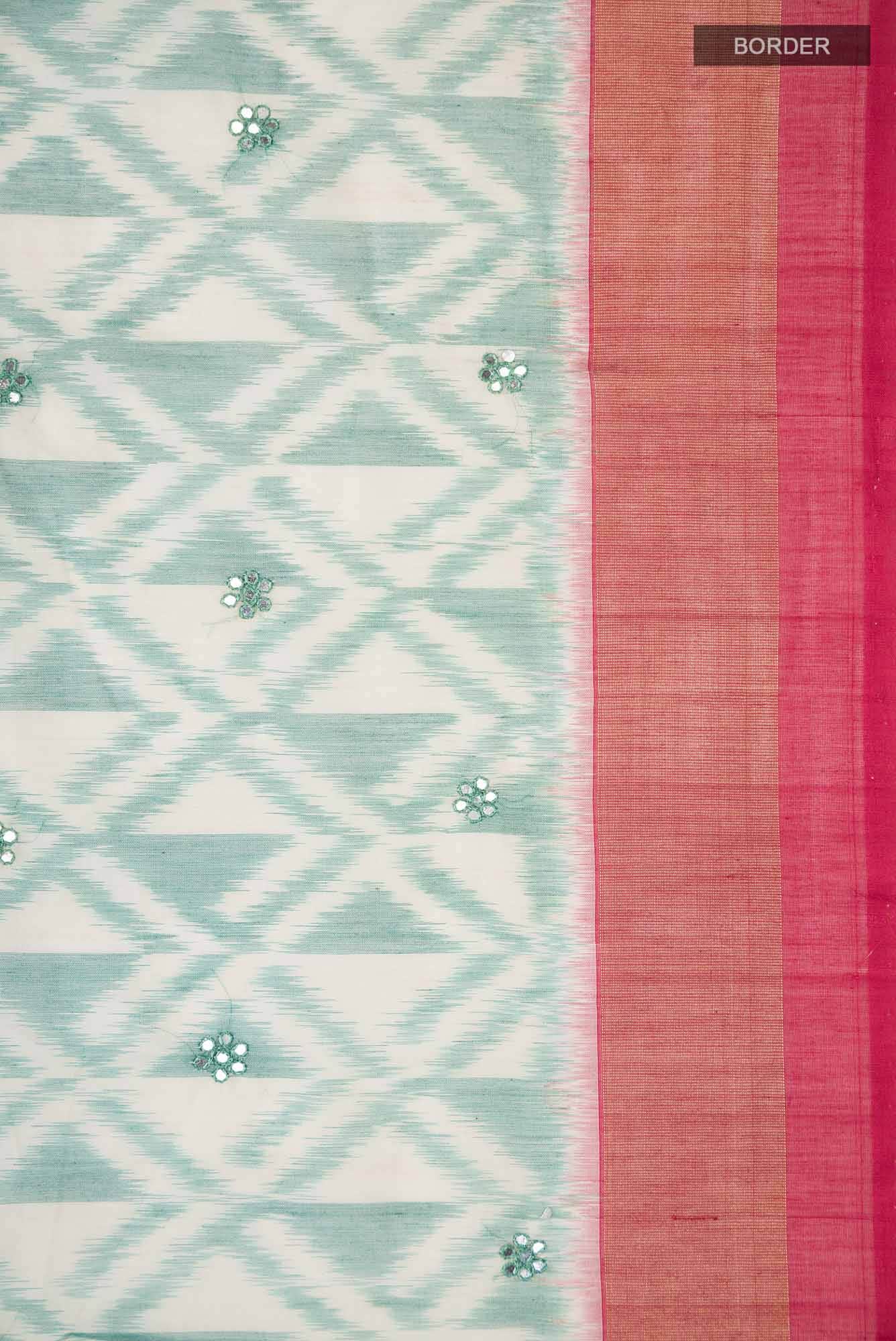 Beige Silk Cotton Saree