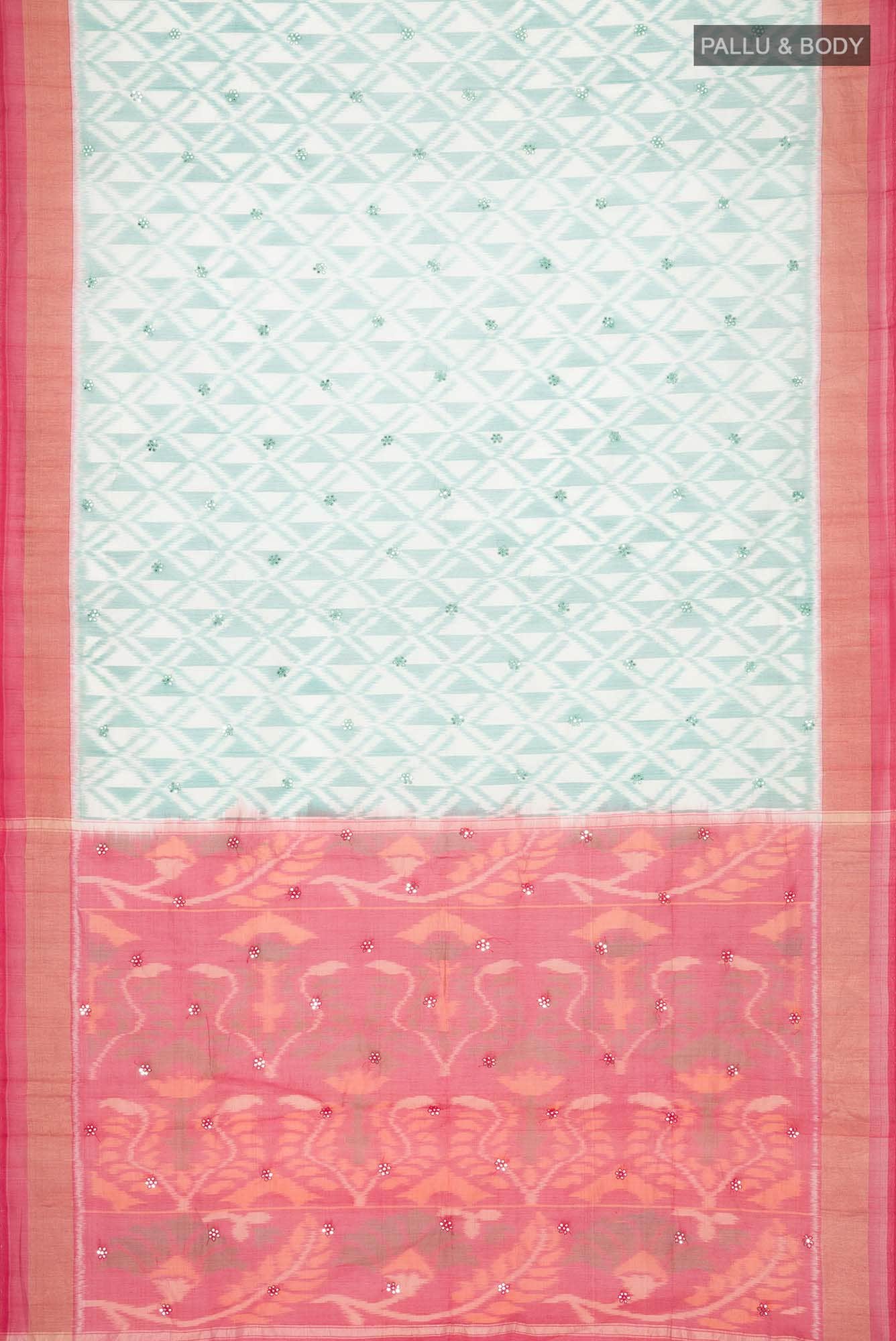 Beige Silk Cotton Saree