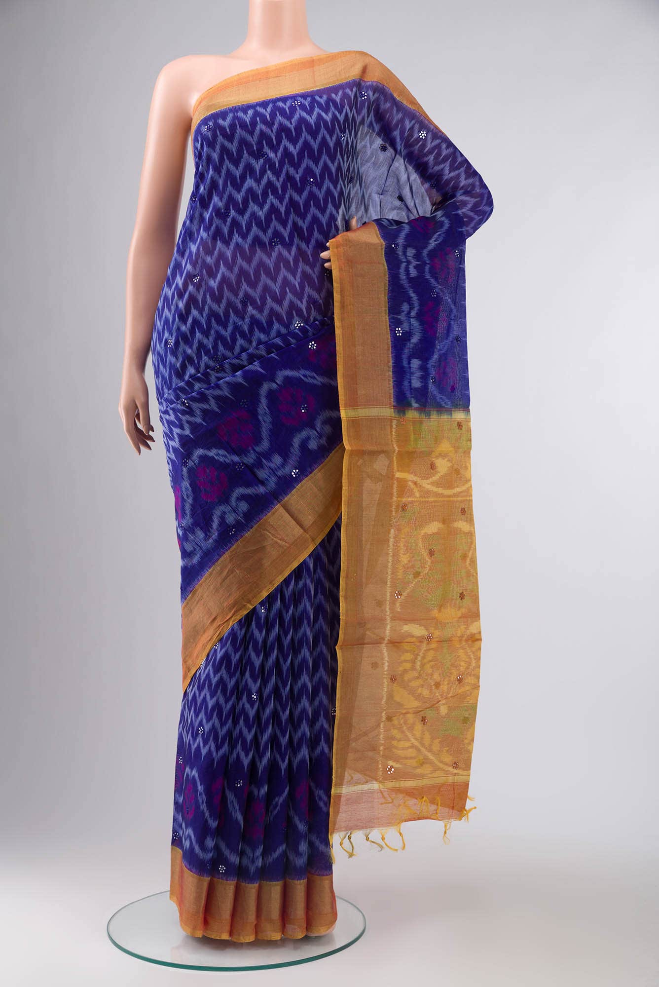 Blue Silk Cotton Saree