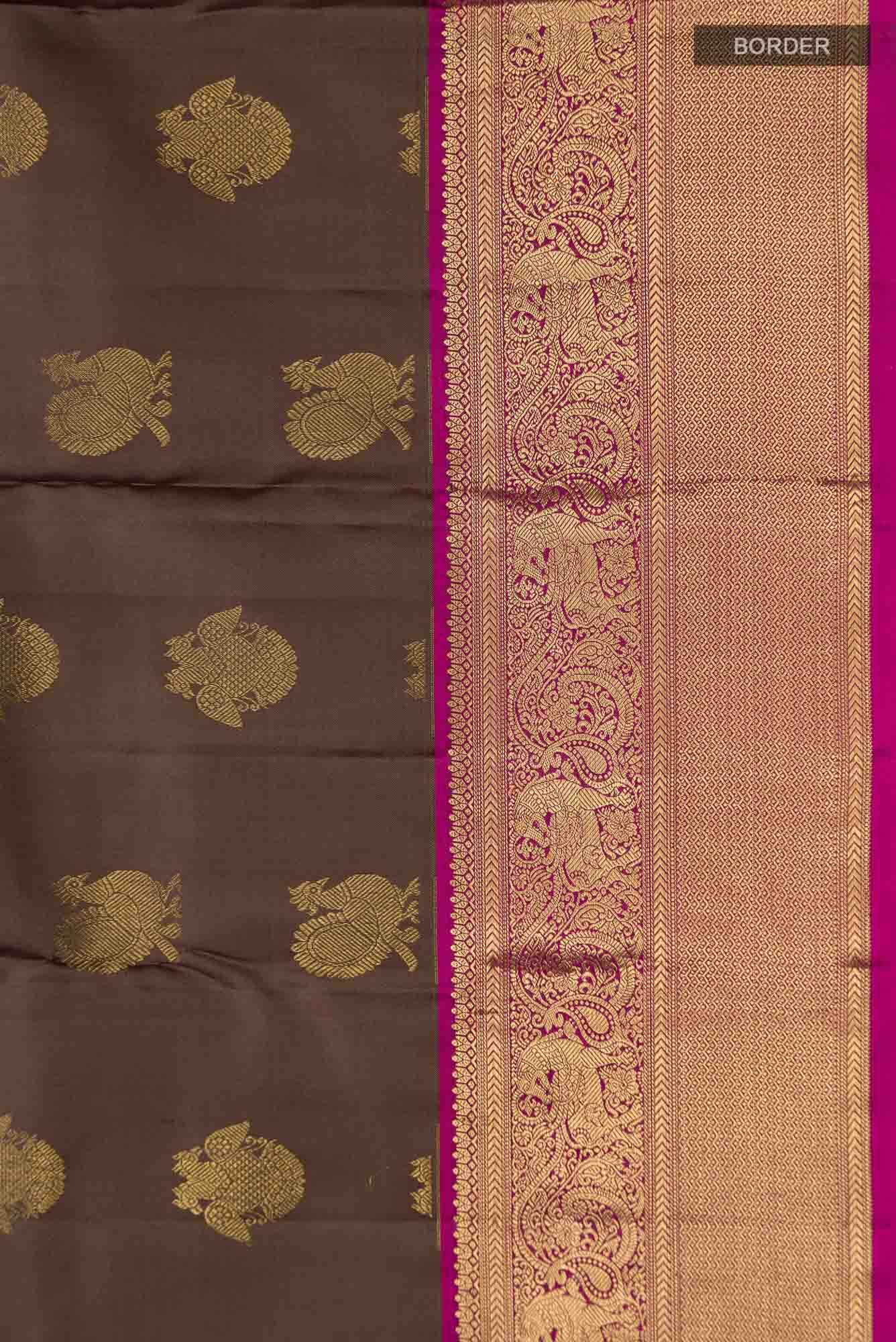 Brown Kanchipuram Silk Saree