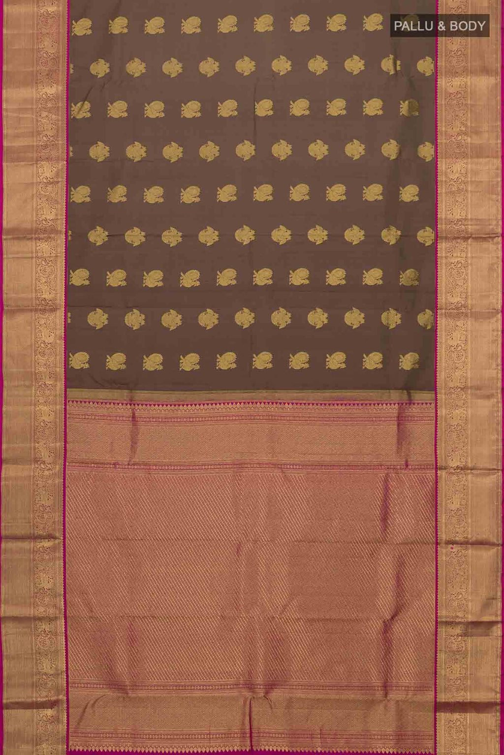 Brown Kanchipuram Silk Saree