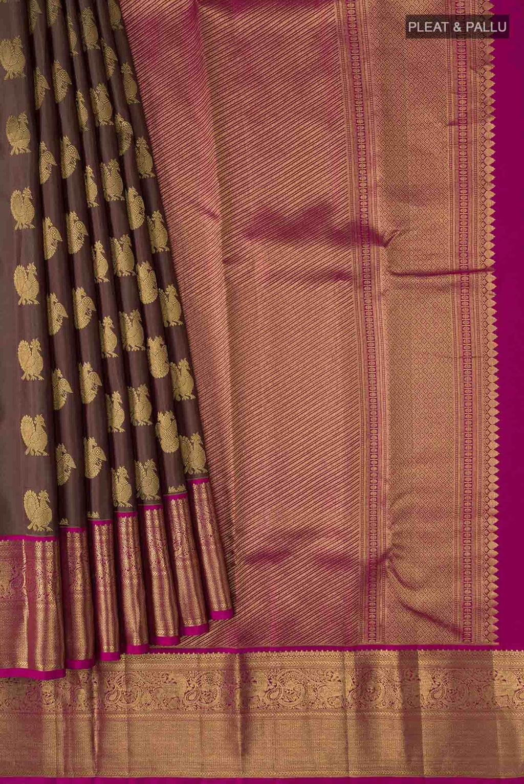 Brown Kanchipuram Silk Saree