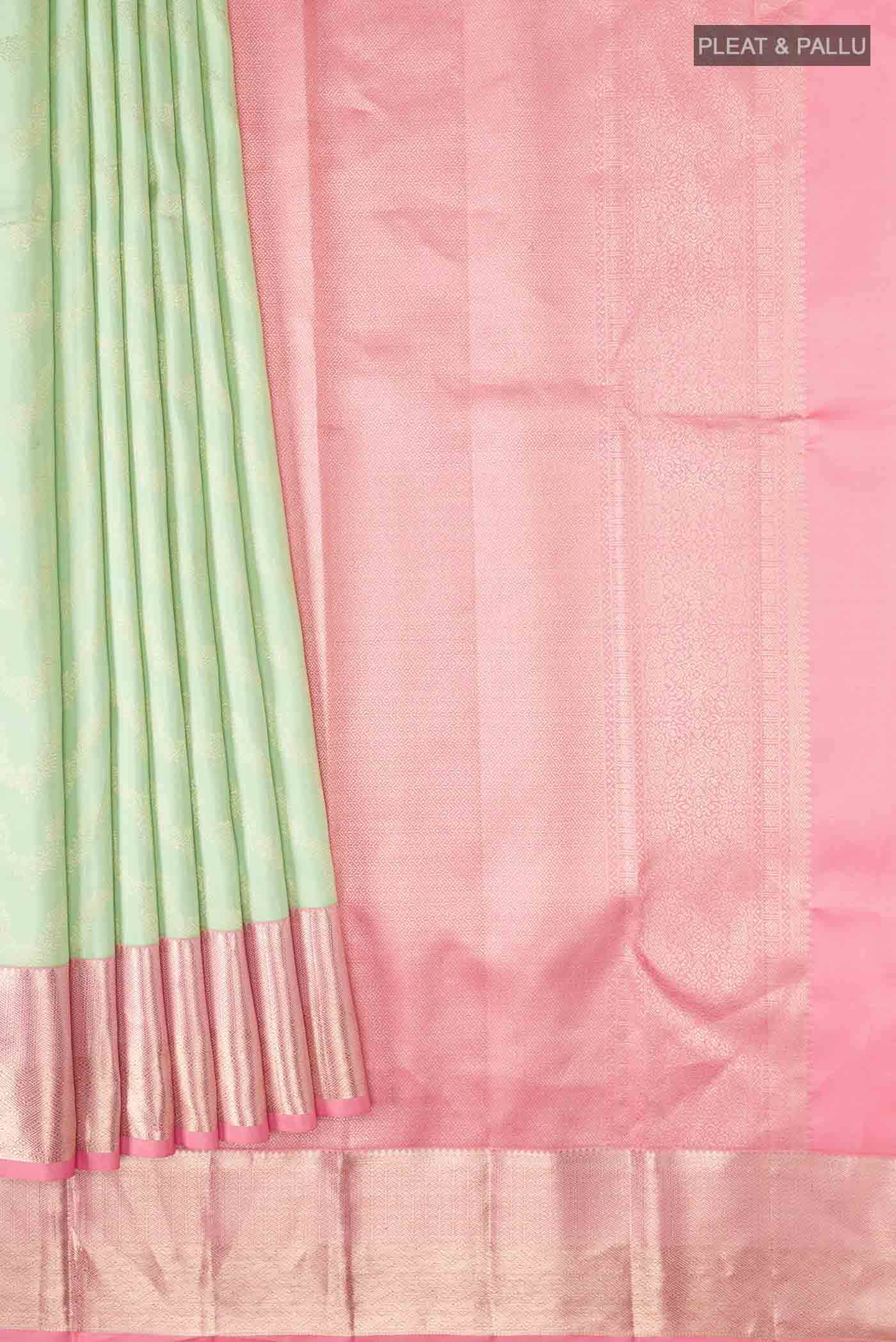 Pista Green Kanchipuram Silk Saree
