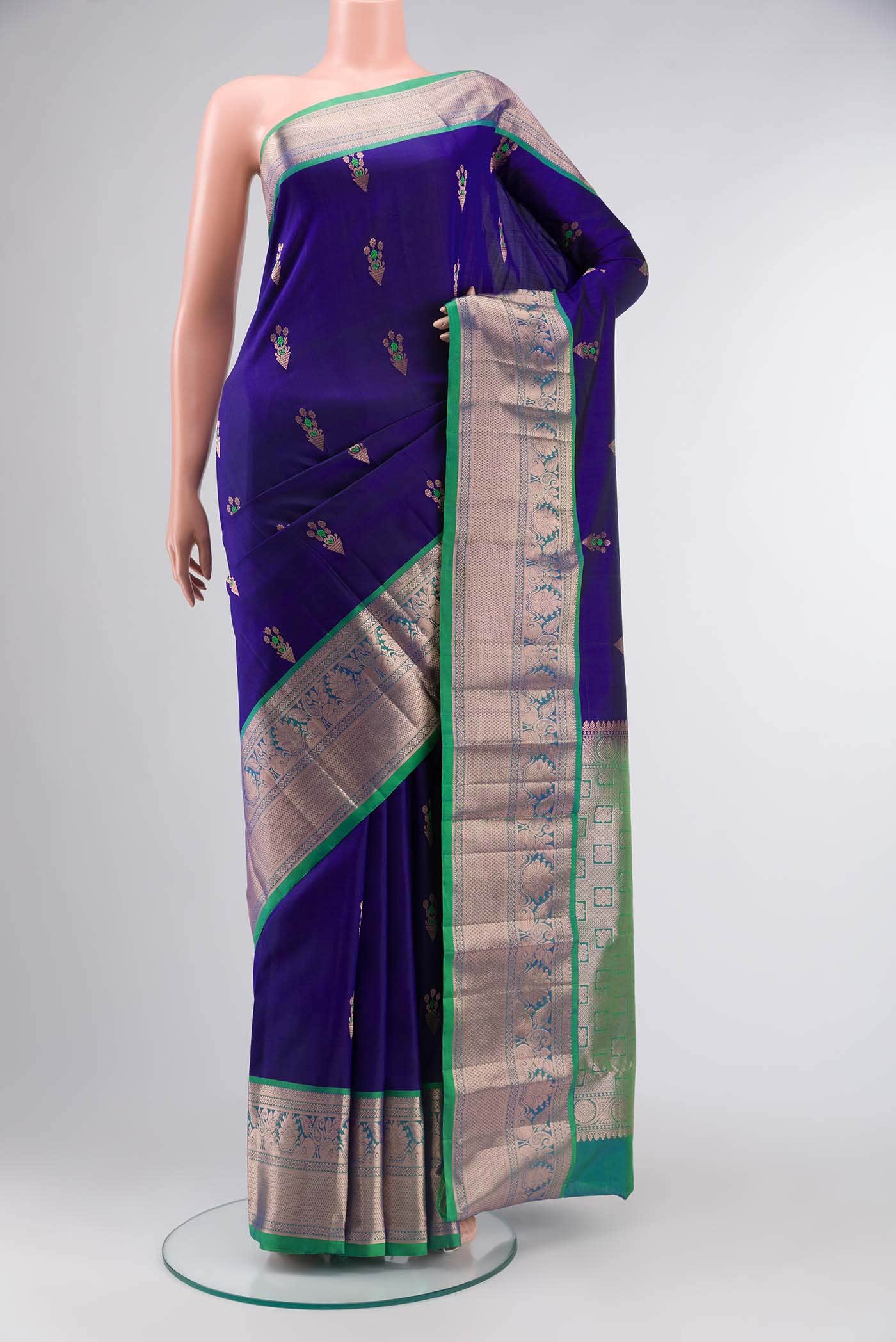 Blue Kanchipuram Silk Saree