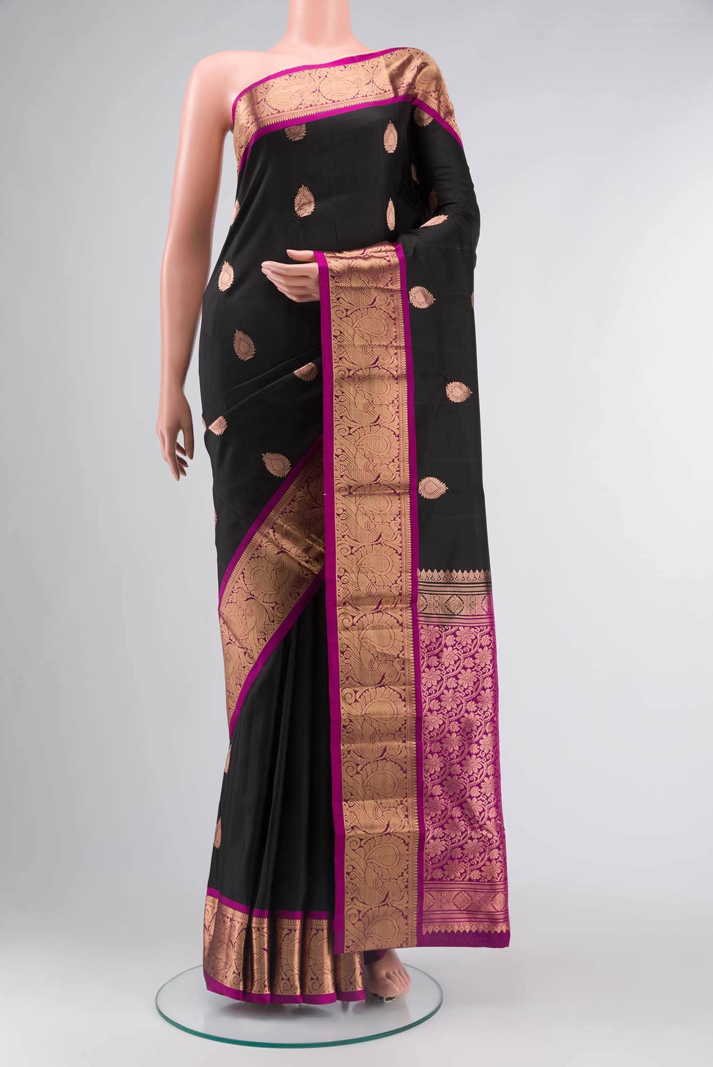 Black Kanchipuram Silk Saree