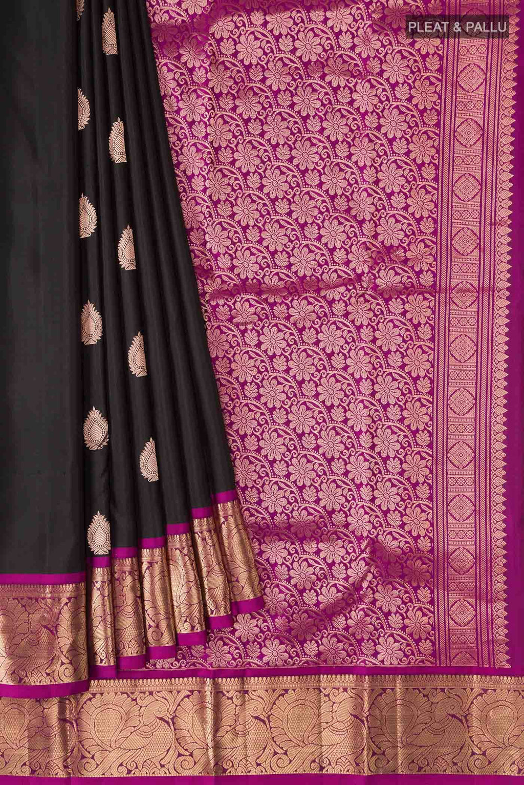 Black Kanchipuram Silk Saree