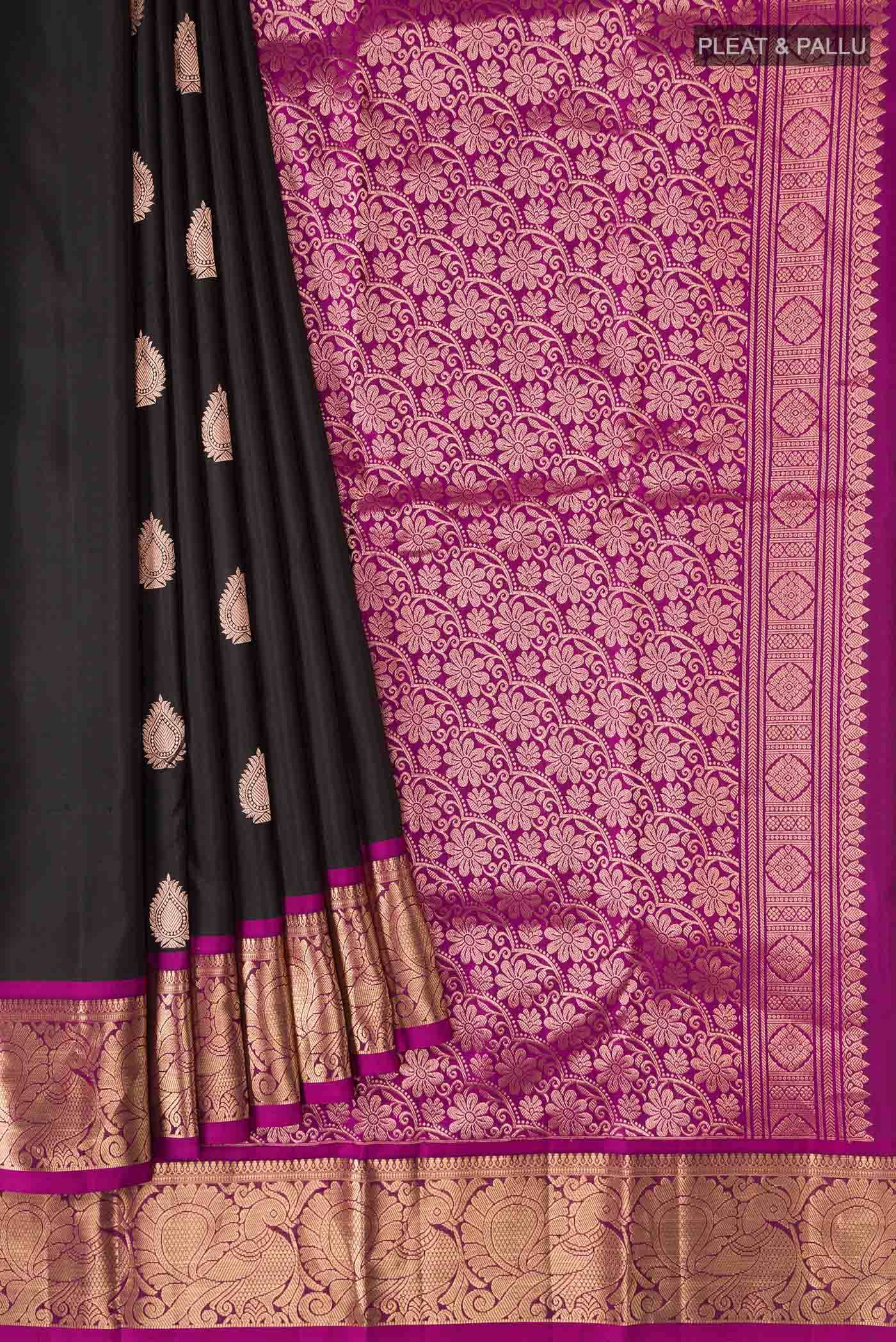 Black Kanchipuram Silk Saree